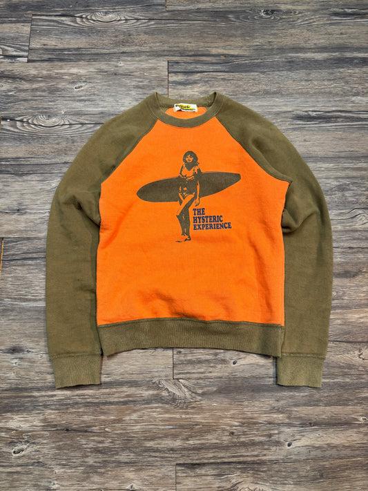 HYSTERIC GLAMOUR 'HYSTERIC EXPERIENCE' RAGLAN SWEATSHIRT (S)