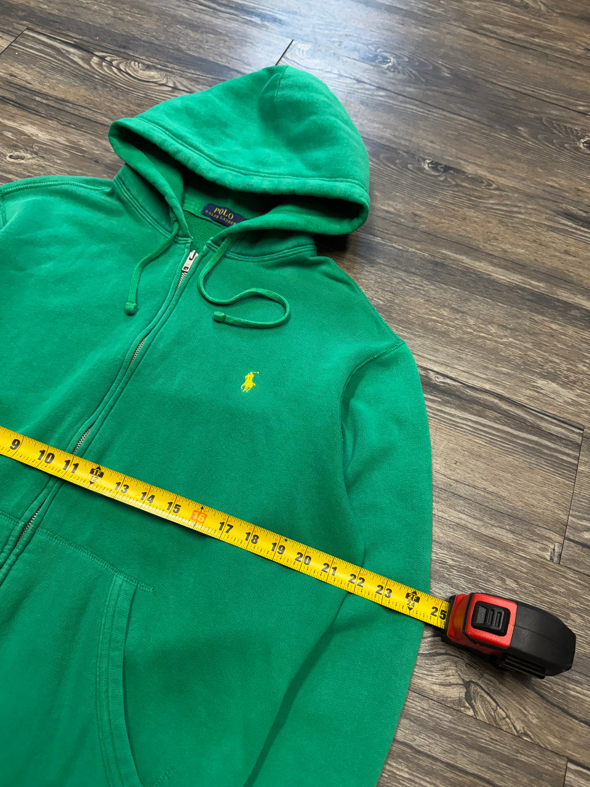 POLO RALPH LAUREN LUCKY GREEN CLASSIC ZIP UP HOODIE (L)
