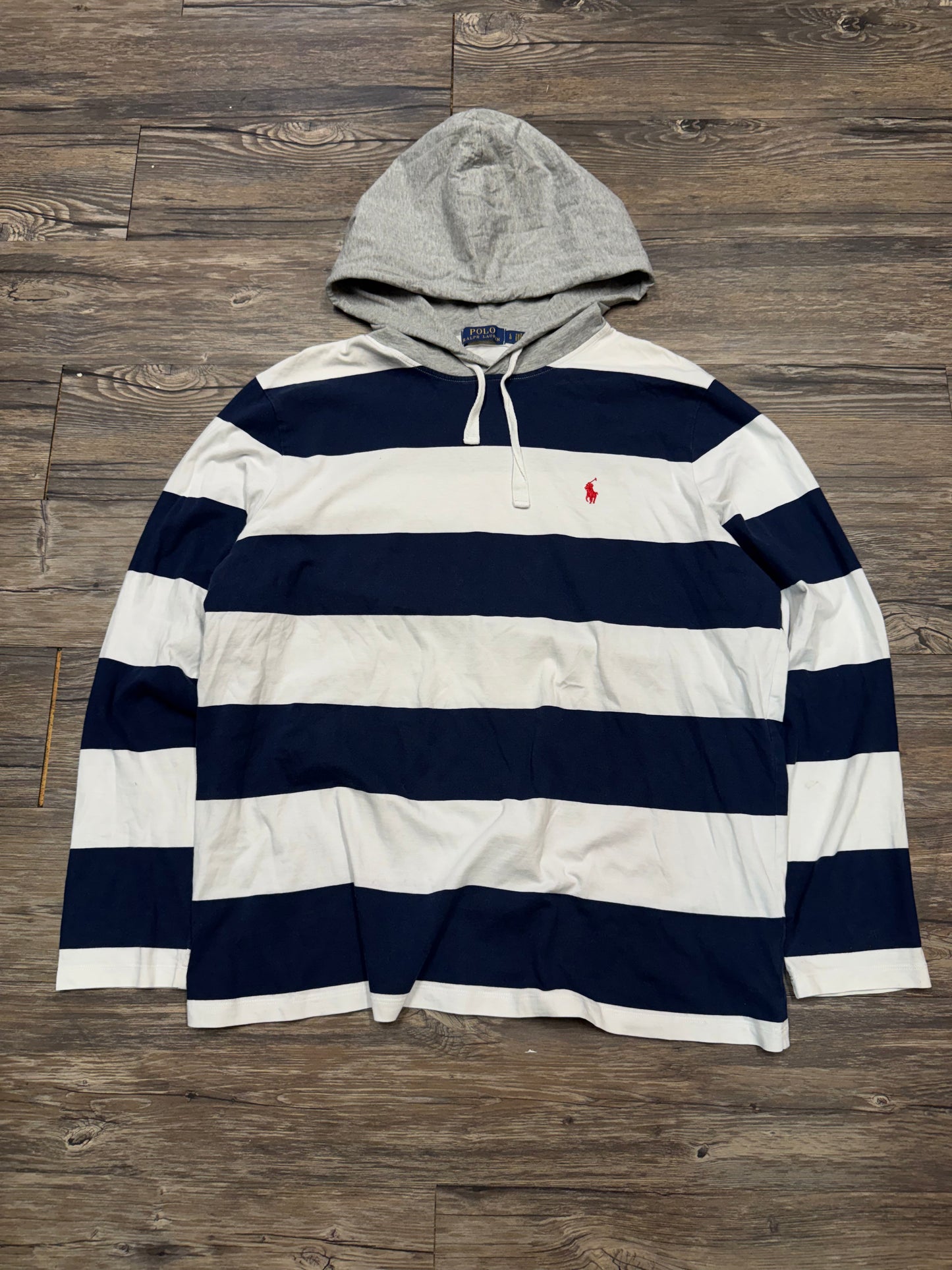 POLO RALPH LAUREN STRIPED HOODED LS (L)