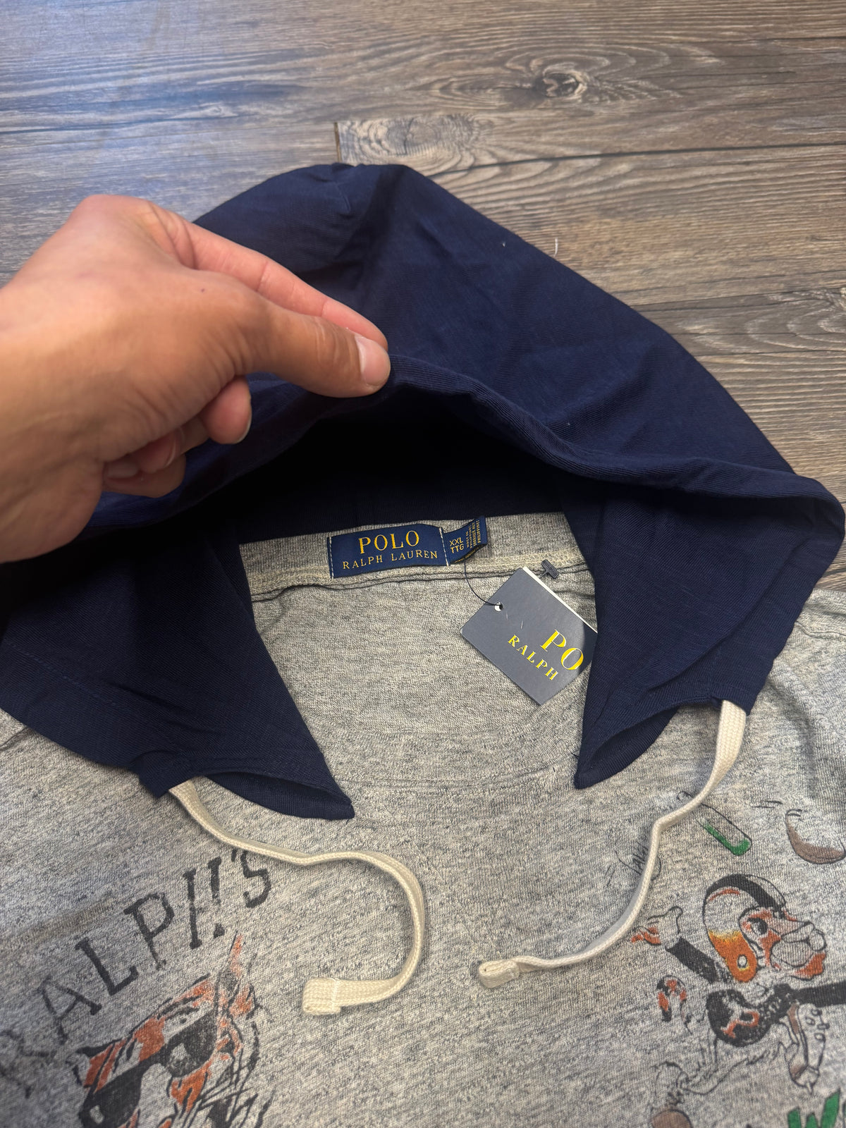 POLO RALPH LAUREN COLLEGIATE YALE TIGER AFTER HOOD SWEATSHIRT (XXL)