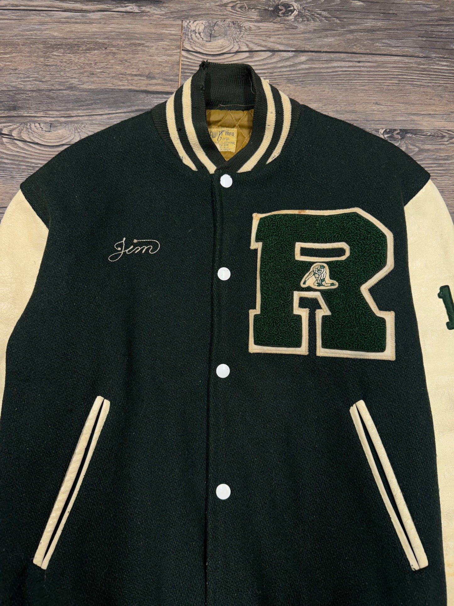 80's NEW YORK MFG VINTAGE VARSITY JACKET (MEDIUM)