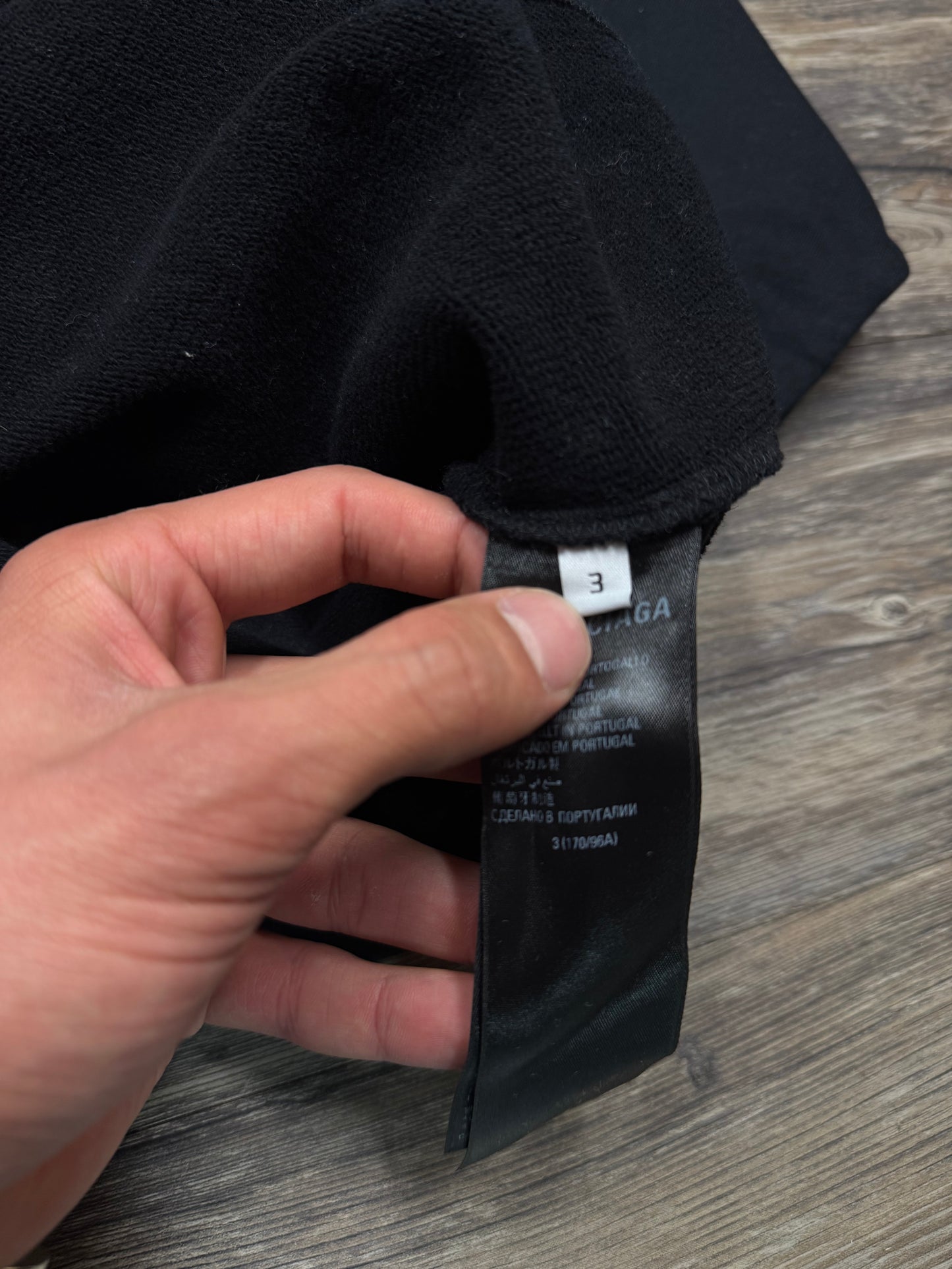 BALENCIAGA BLACK NEW YORK LOGO HOODIE (L)