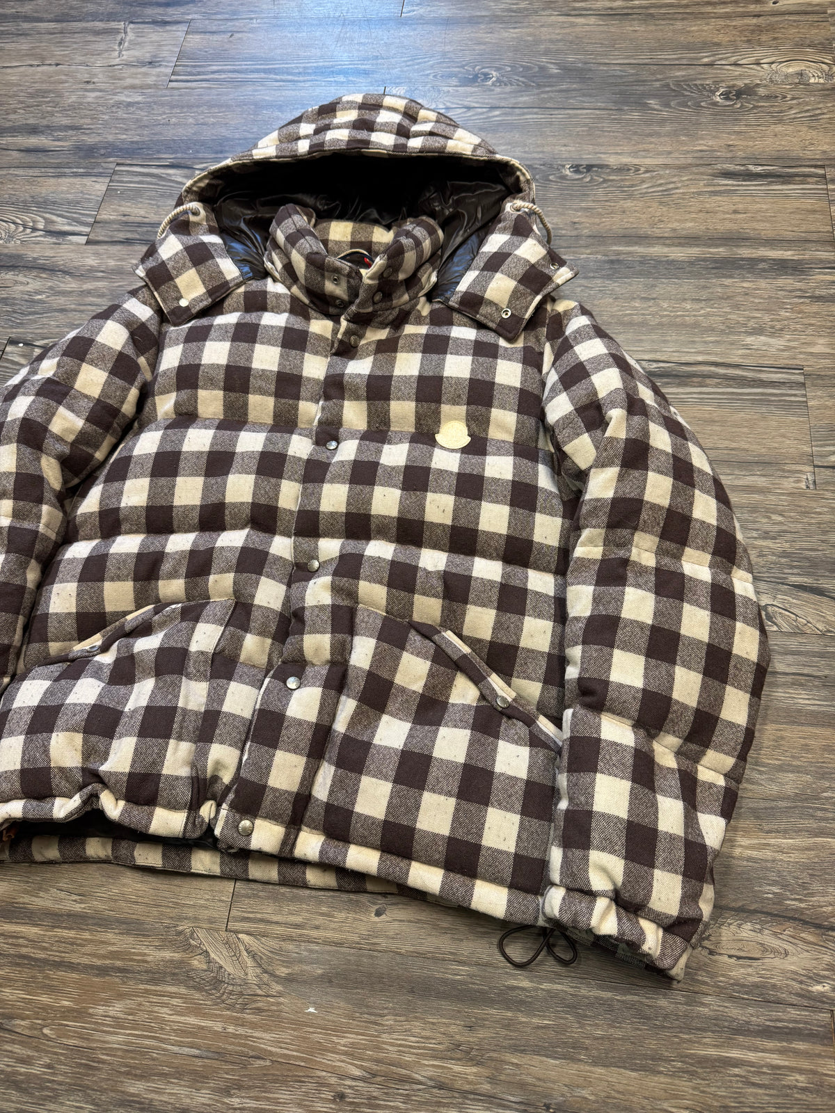 MONCLER X VISVIM BOROSIRI PLAID PUFFER JACKET (M)