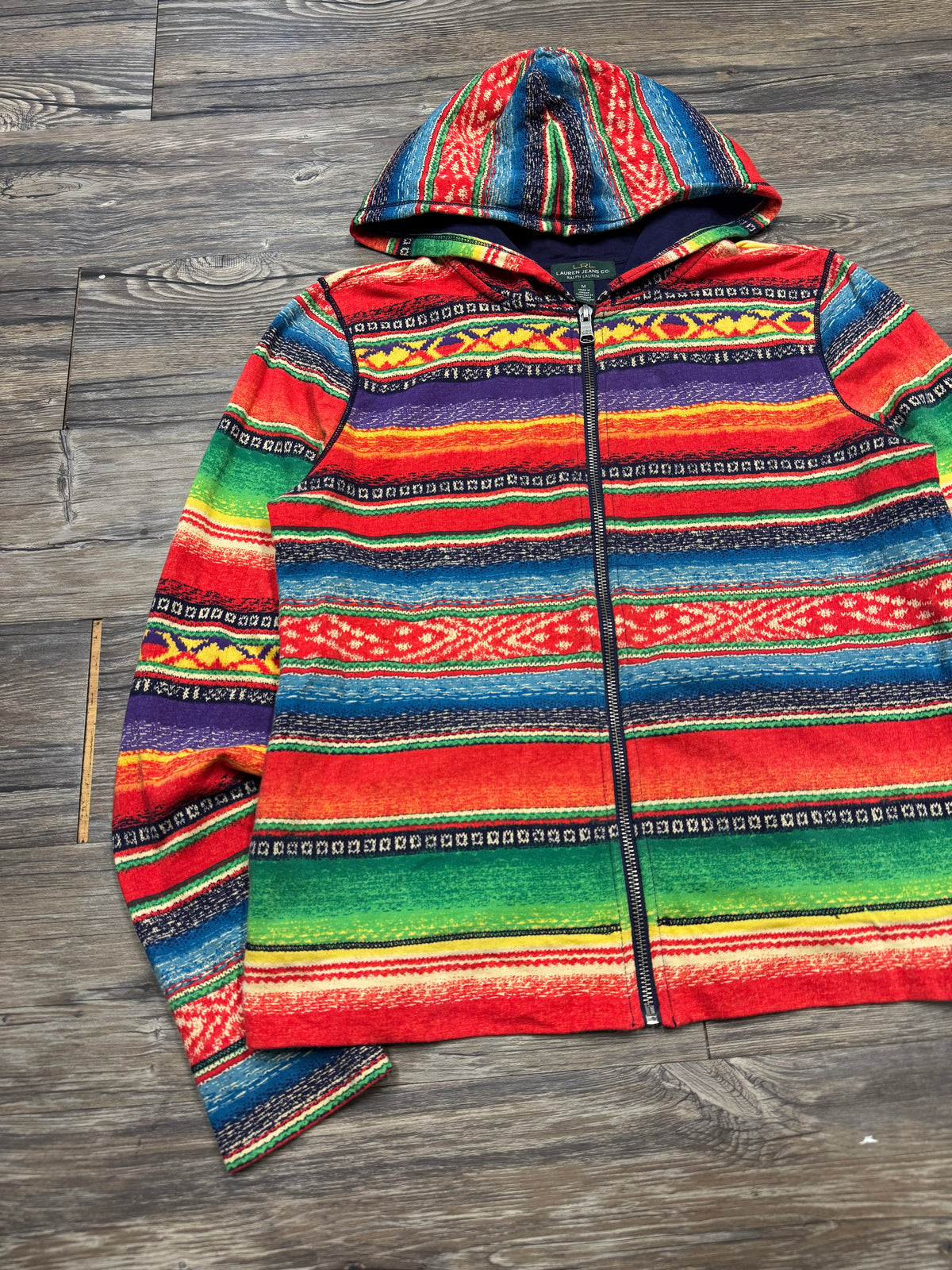 POLO RALPH LAUREN JEANS AZTEC ZIP-UP HOODIE (M)