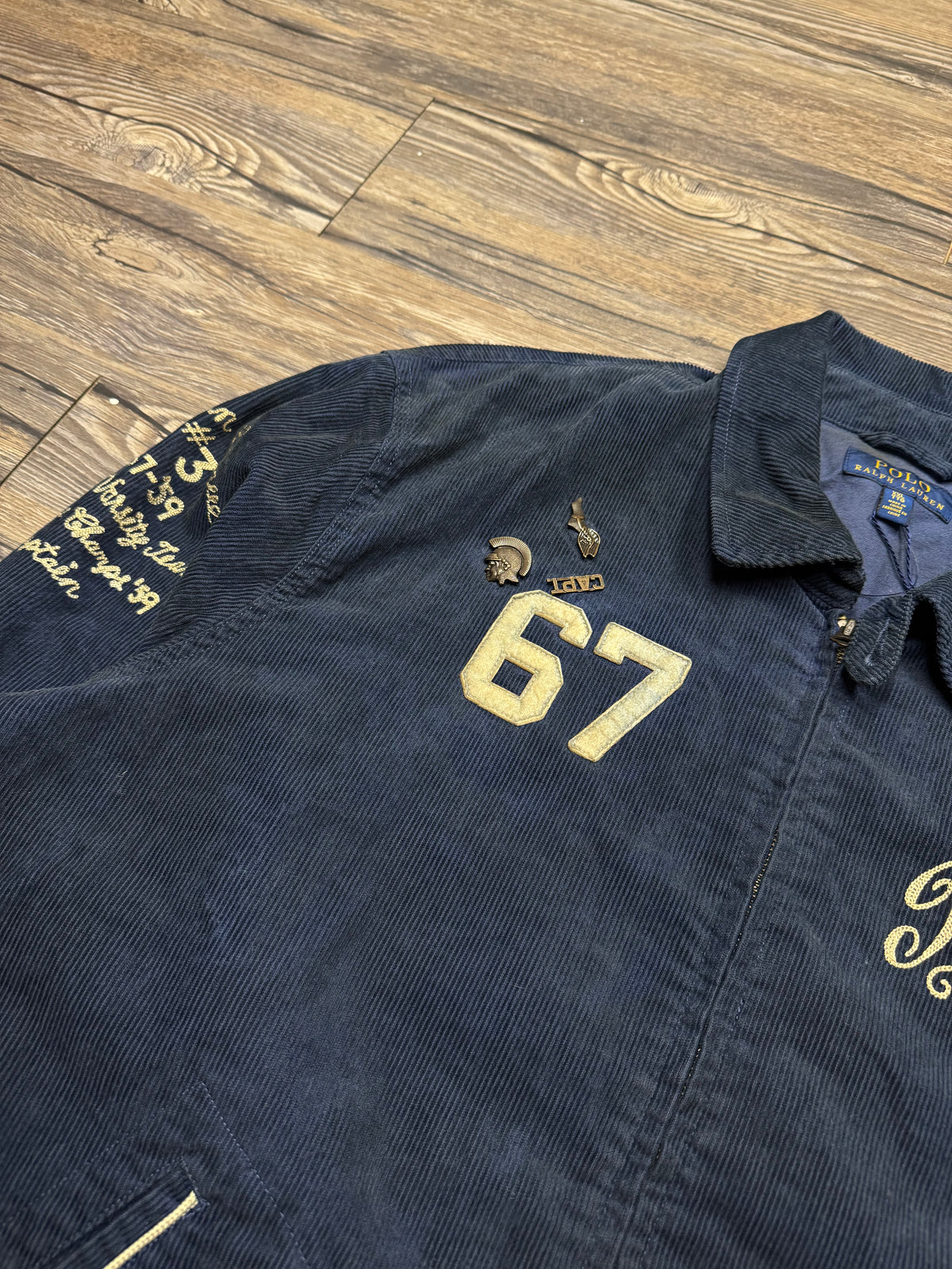POLO RALPH LAUREN CORDUROY SPARTANS RLPC VARSITY JACKET (XXL)