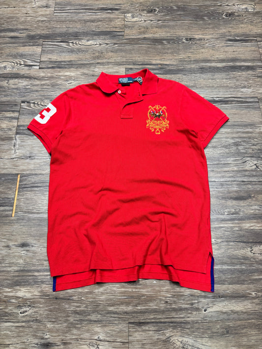 POLO RALPH LAUREN CREST & TRIPLE HORSE POLO SHIRT (L)