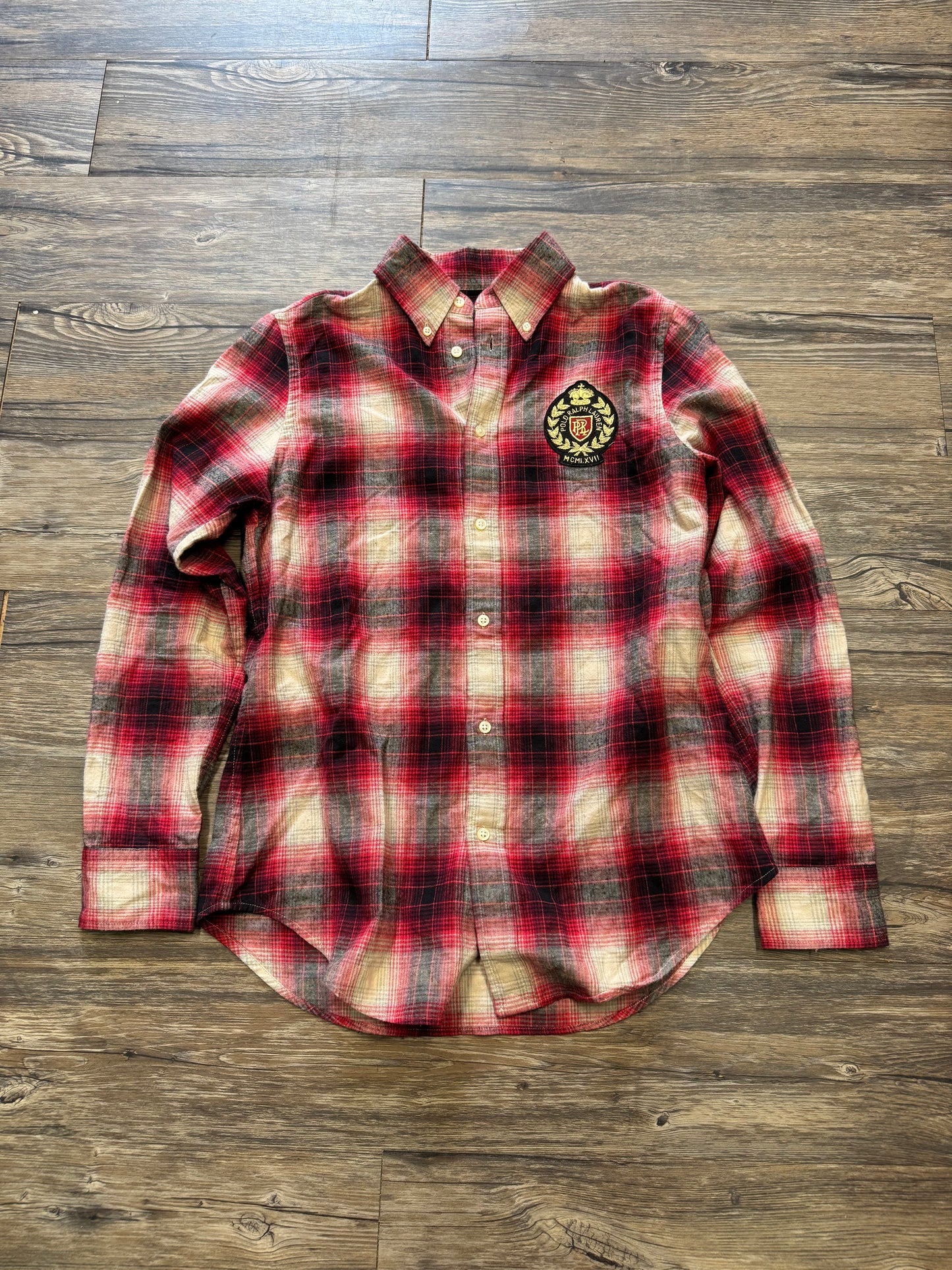 VINTAGE POLO RALPH LAUREN PLAID SHIRT (M)