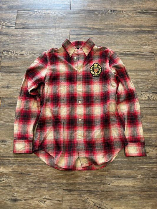 VINTAGE POLO RALPH LAUREN PLAID SHIRT (M)