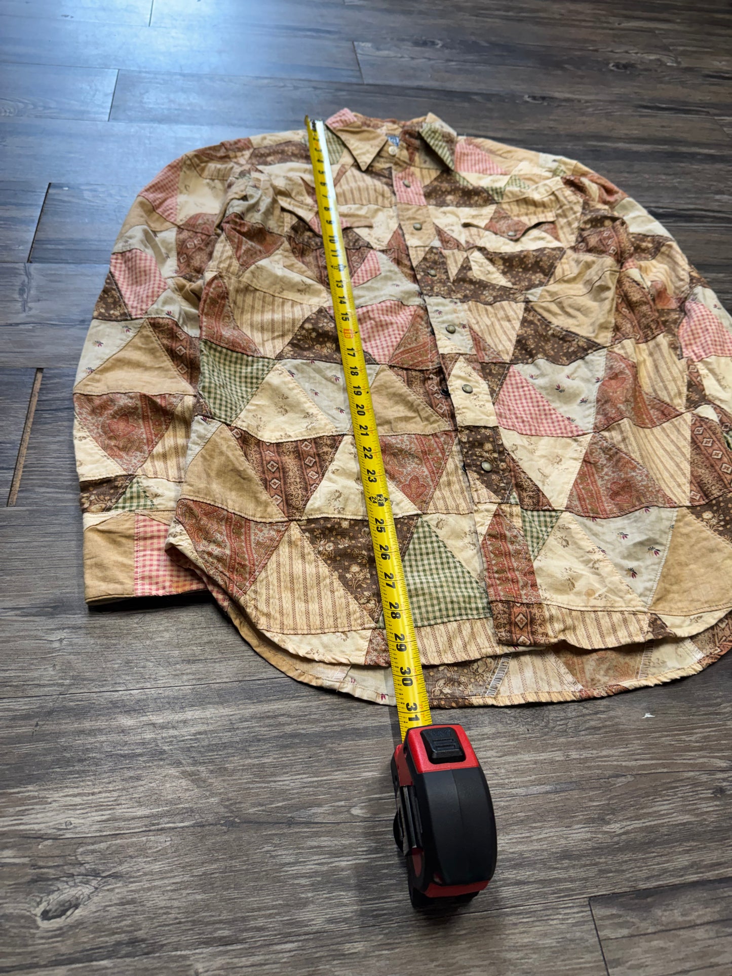 POLO RALPH LAUREN COUNTRY SPORTSMAN QUILT PATCHWORK WESTERN BUTTON UP (S)