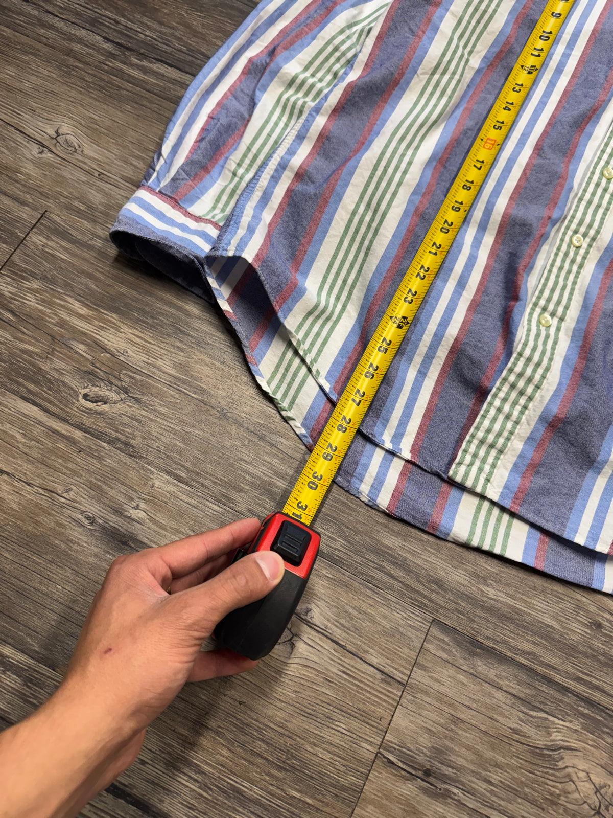 POLO RALPH LAUREN MULTI-COLORED STRIPED BUTTON UP SHIRT (L)