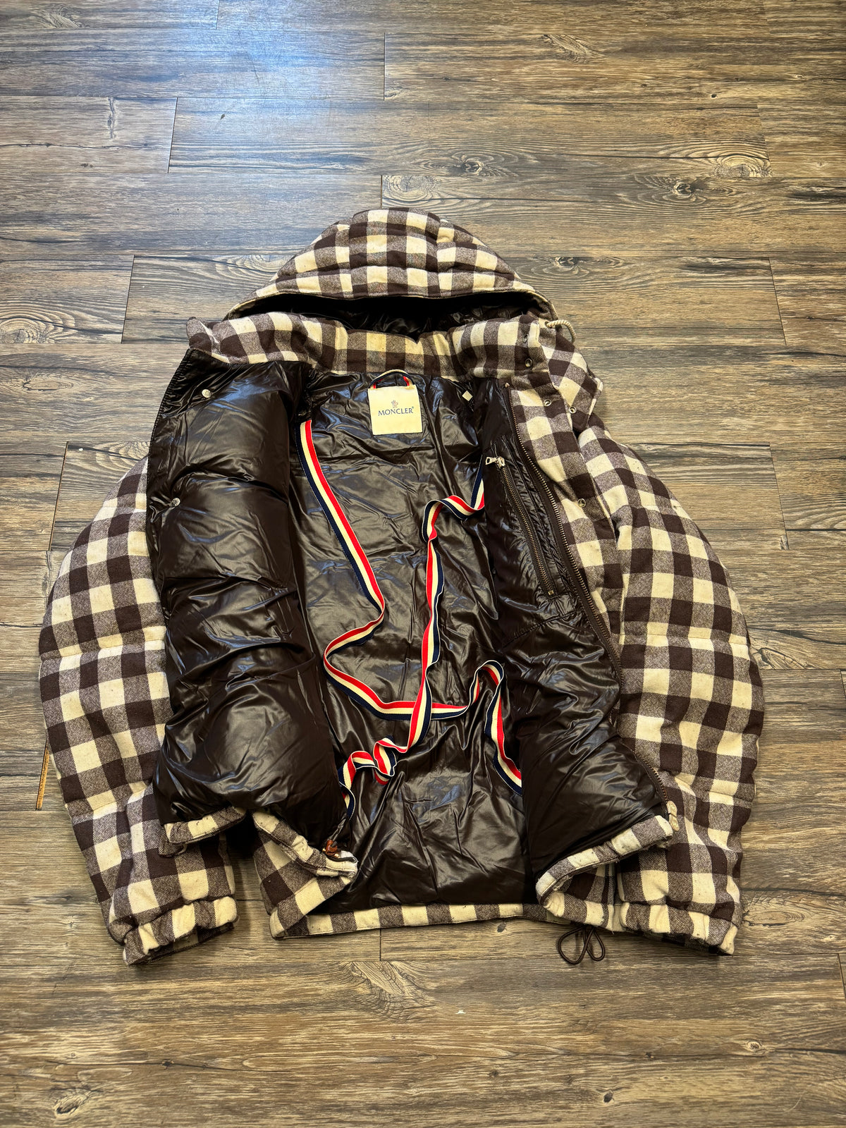 MONCLER X VISVIM BOROSIRI PLAID PUFFER JACKET (M)