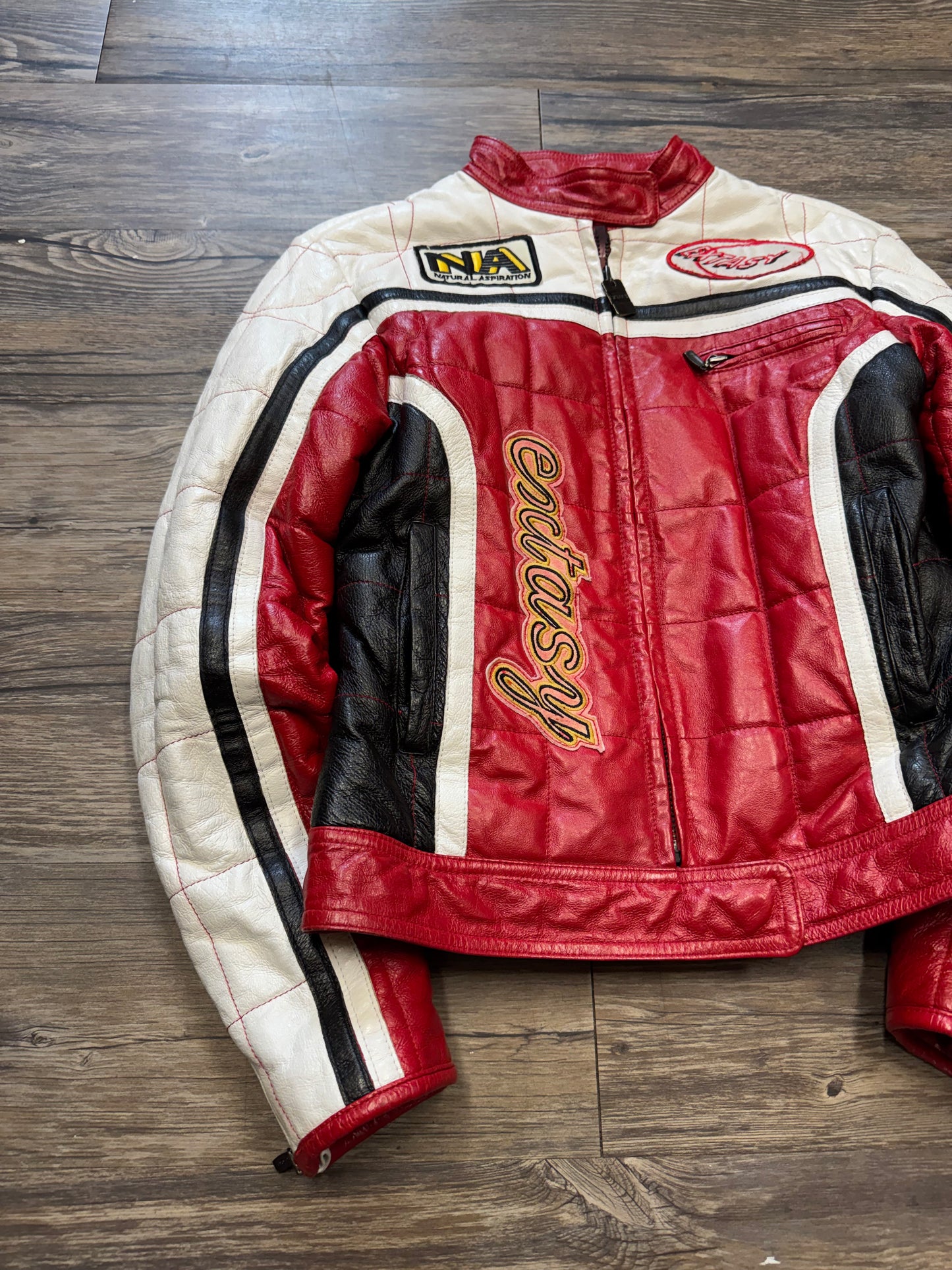 EXTASY VINTAGE LEATHER RACE JACKET (S)