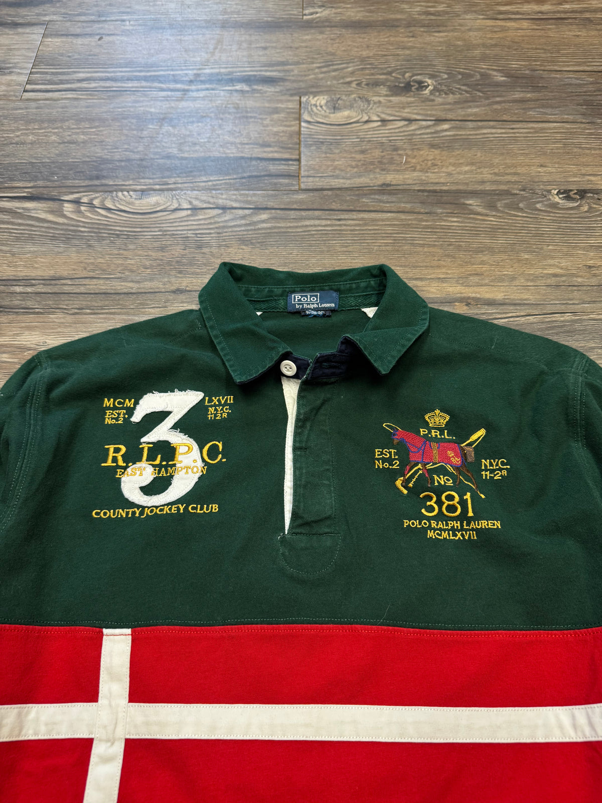 POLO RALPH LAUREN COUNTY JOCKEY CLUB RUGBY SHIRT (M)