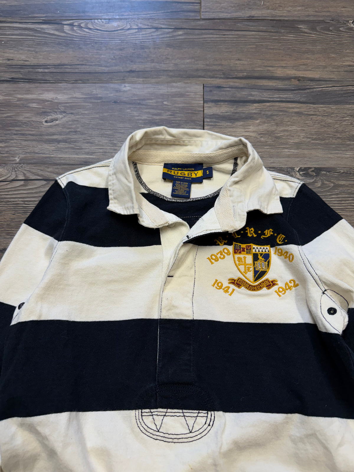 POLO RALPH LAUREN RUGBY CREST LONG SLEEVE WMNS STRIPED POLO (XS)