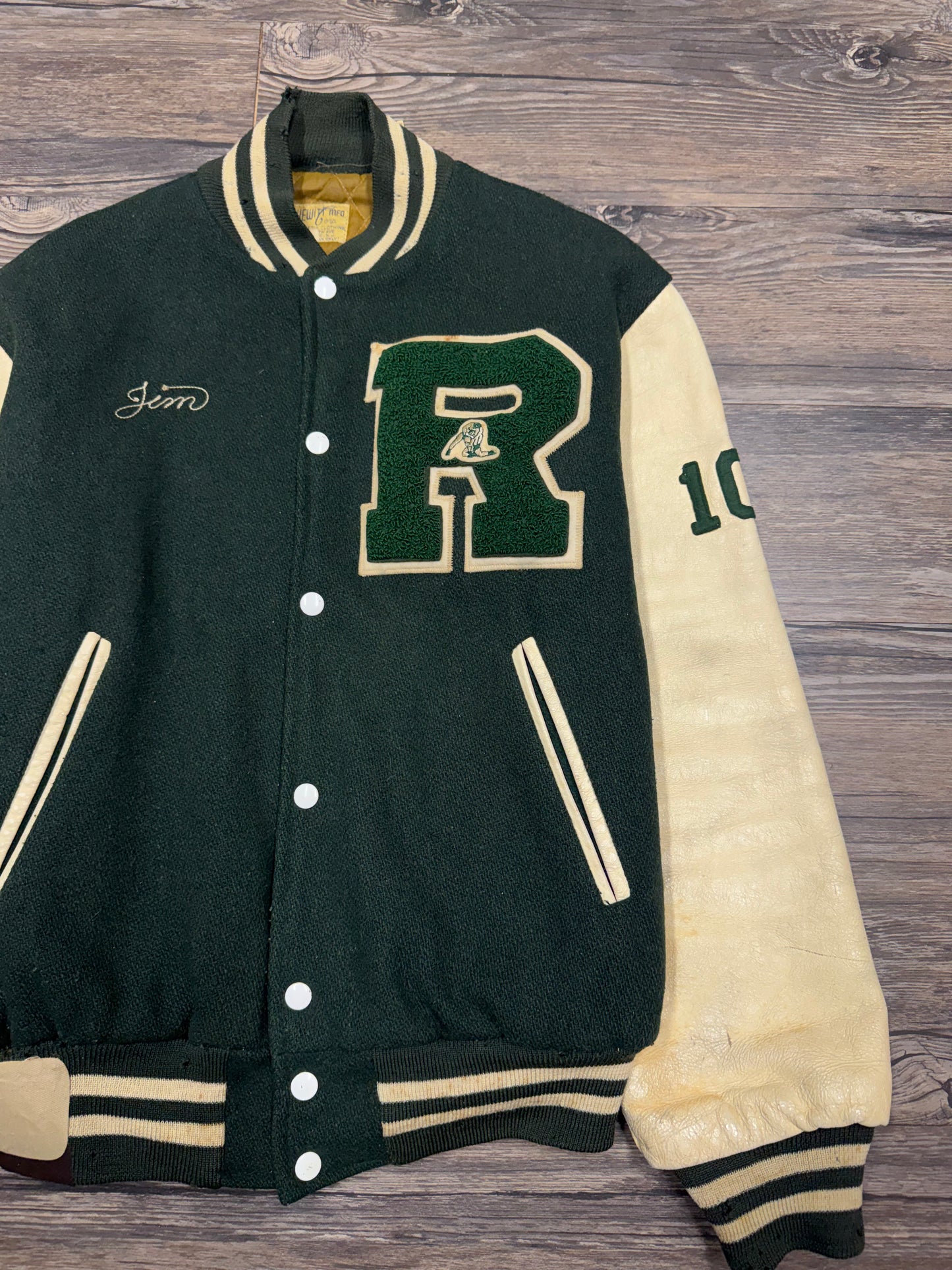 80's NEW YORK MFG VINTAGE VARSITY JACKET (MEDIUM)
