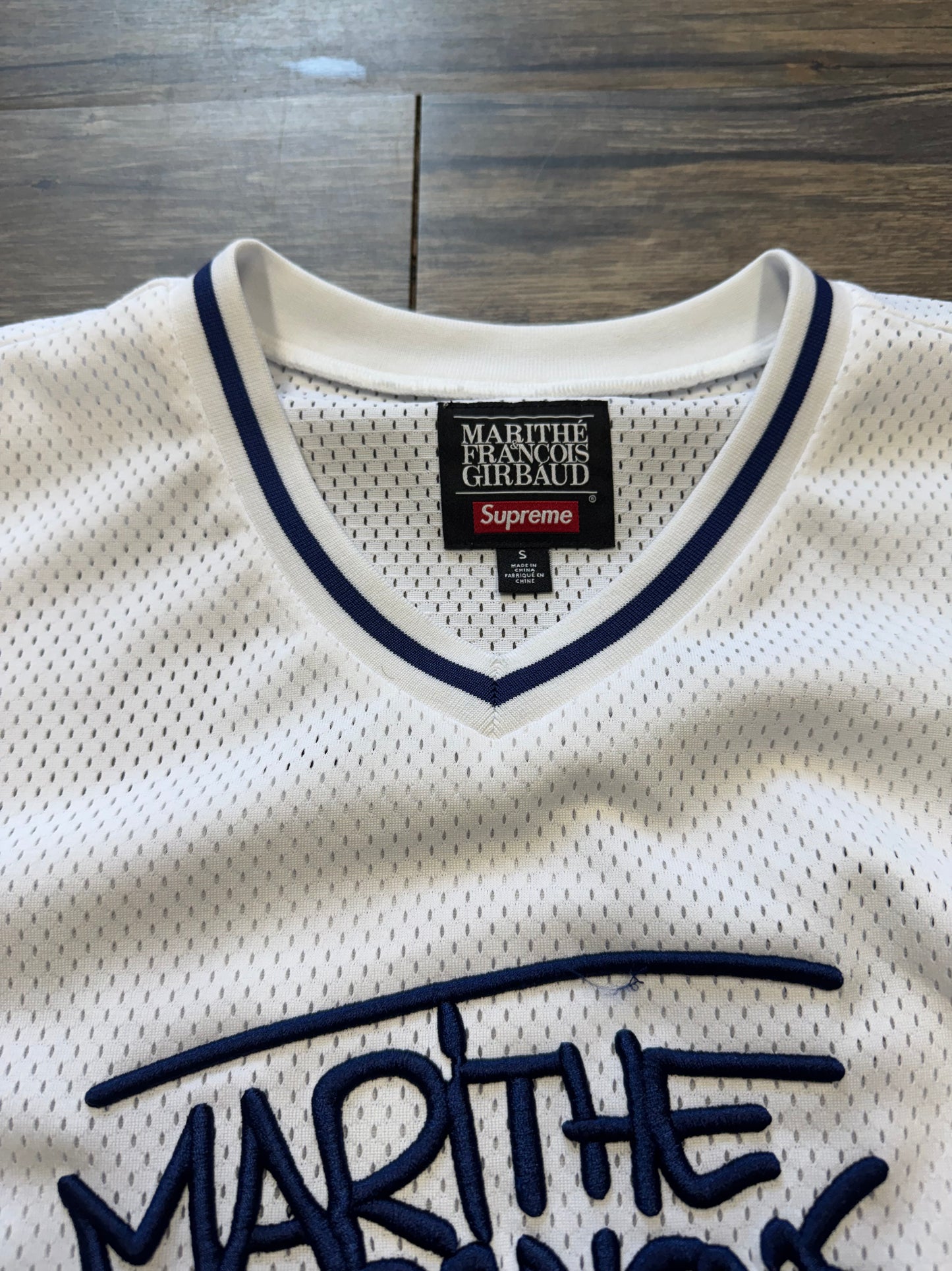 SUPREME X MARITHE FRANCIOS GIRBAUD STRIPED HOCKEY JERSEY (S)