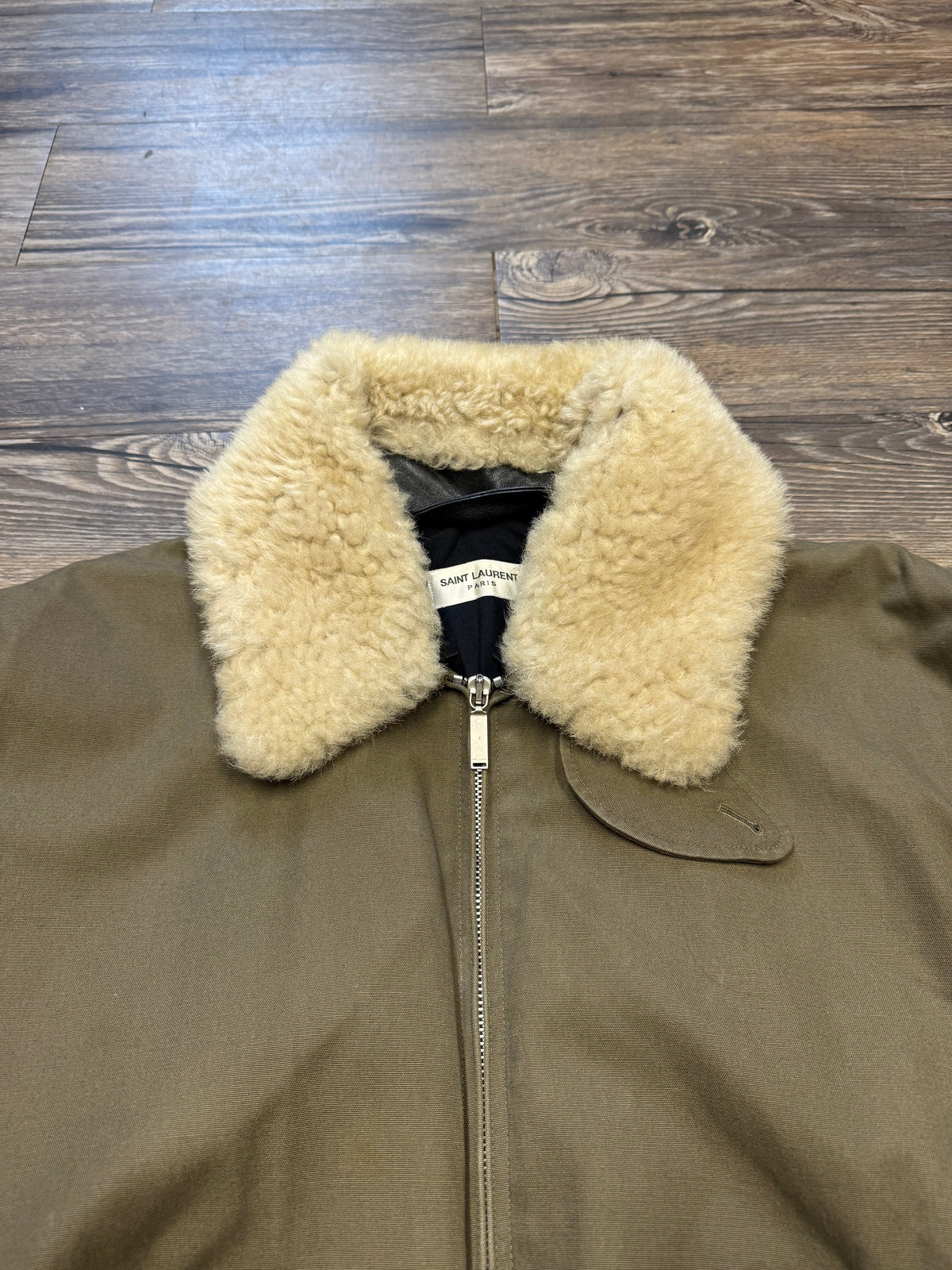 SAINT LAURENT FAUX FUR ‘BAD LIEUTENANT’ BOMBER JACKET (L)