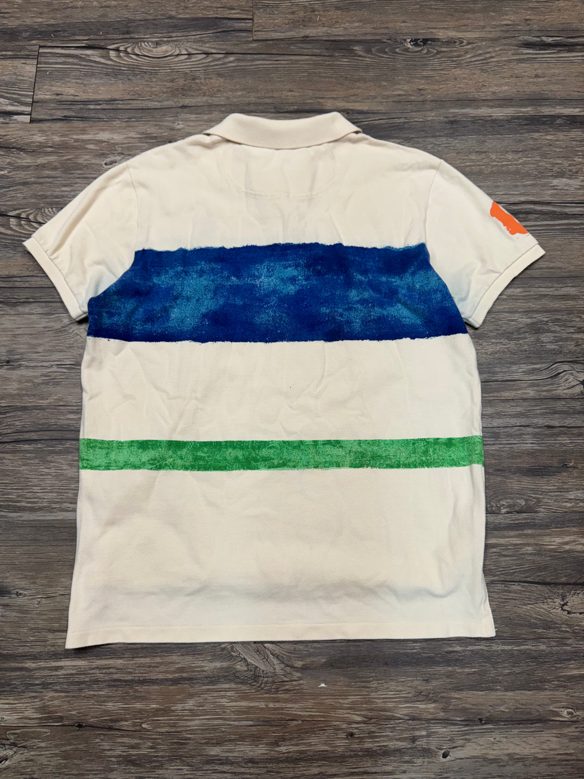 POLO RALPH LAUREN 2012 BIG PONY PAINT SPLATTER GRAPHIC POLO SHIRT (L)
