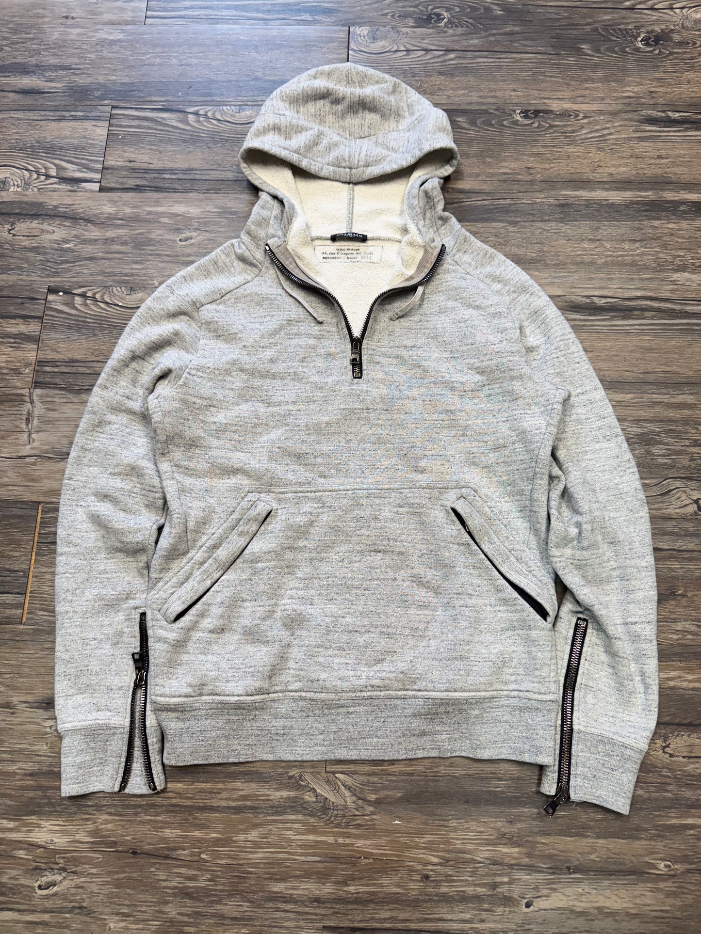 BALMAIN SHOTGUN QUARTER ZIP HOODIE (M)