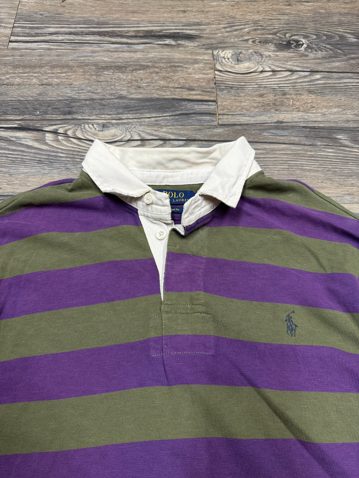 POLO RALPH LAUREN STRIPED LONG SLEEVE RUGBY POLO (XL)