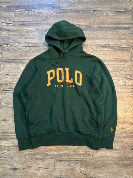 POLO RALPH LAUREN GREEN SPELLOUT HOODIE (S)