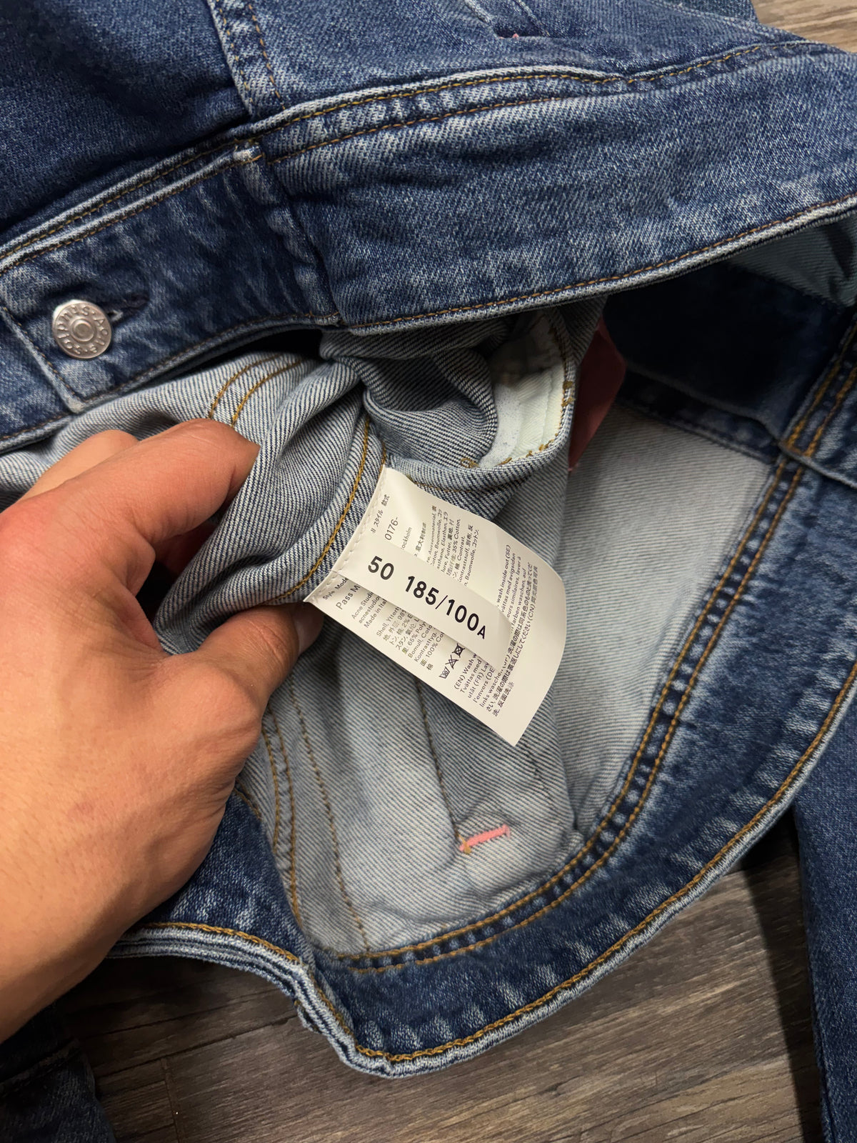 ACNE STUDIOS BLUE DENIM TRUCKER JACKET (50)