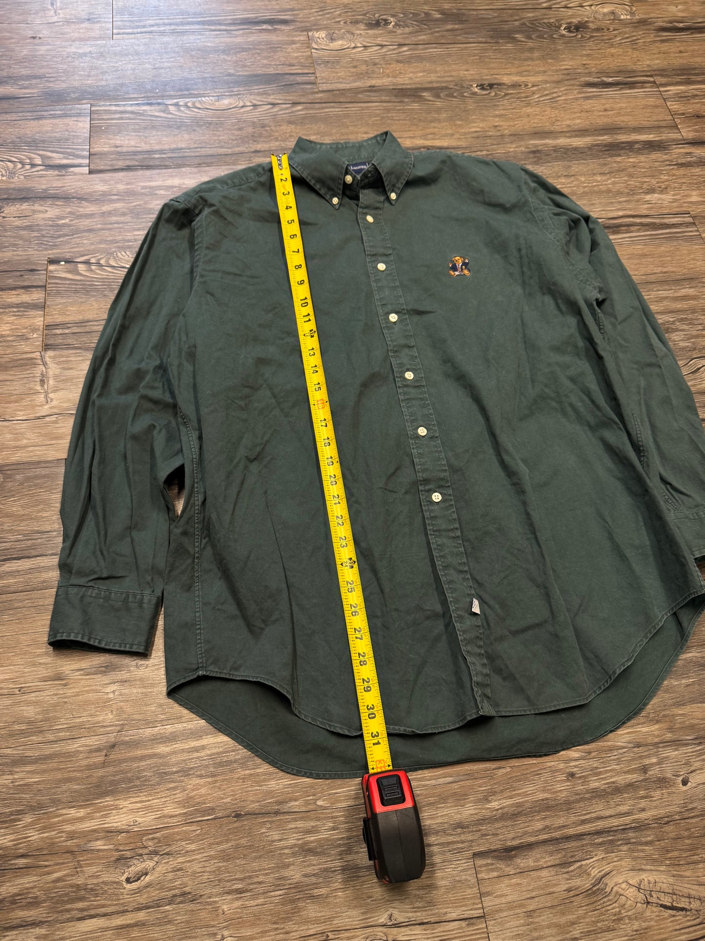 POLO RALPH LAUREN BEAR BUTTON DOWN SHIRT (L)