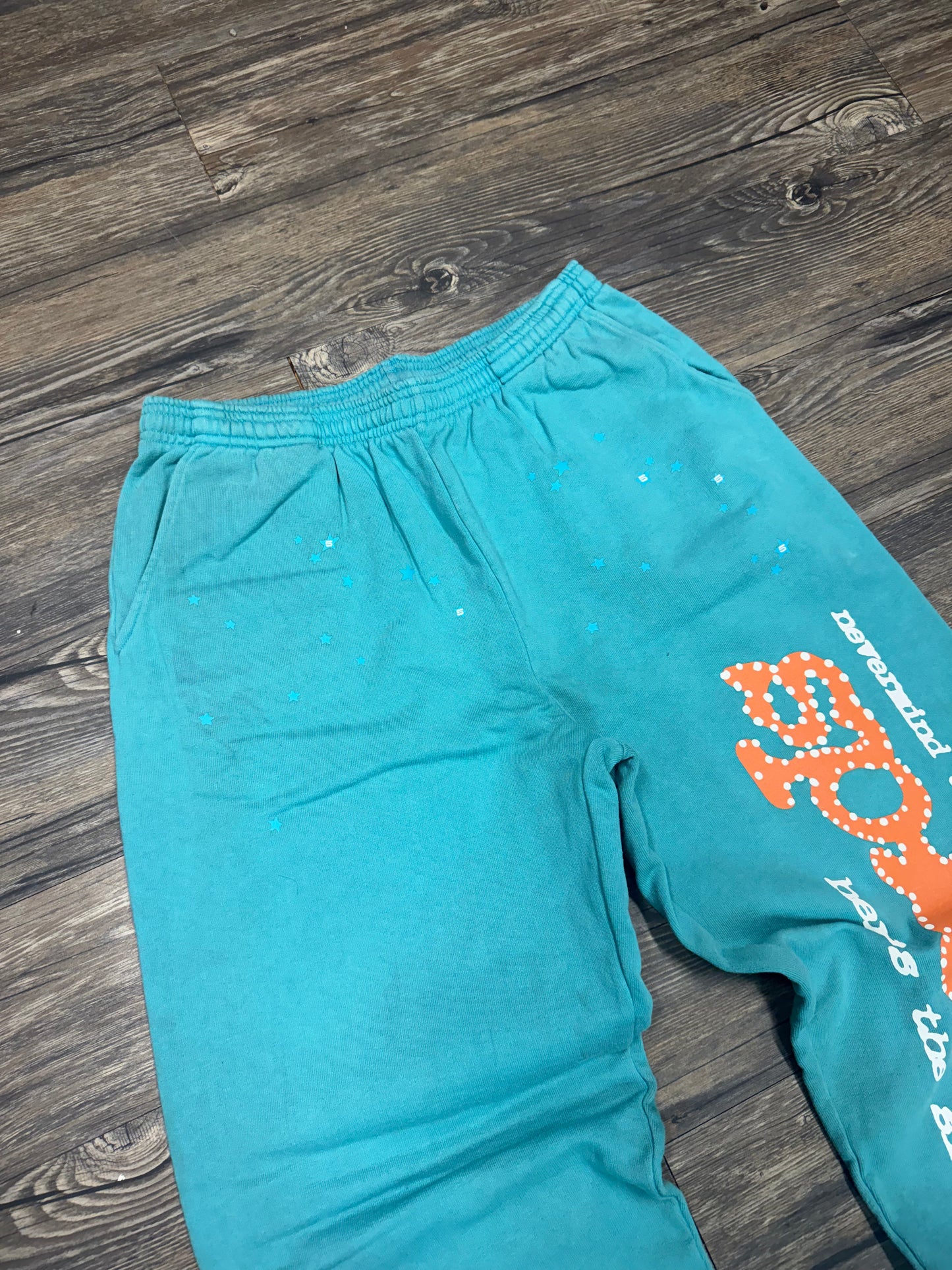 SP5DER WORLDWIDE BLUE SWEATS