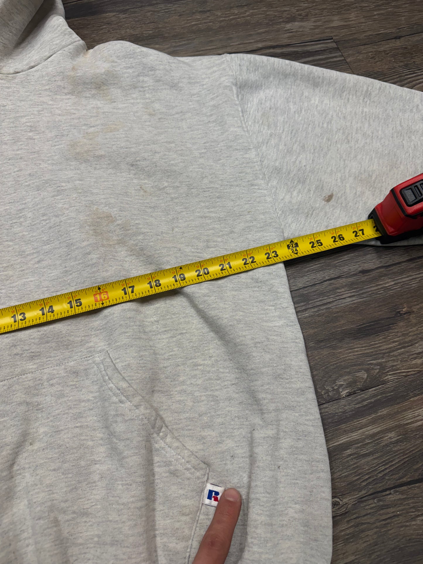 VINTAGE GREY RUSSELL BLANK HOODIE (XL)