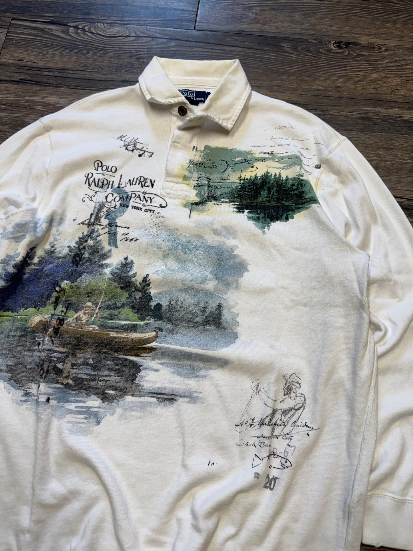 POLO RALPH LAUREN DISTRESSED SPORTSMAN TRAPPER LAKE RUGBY (L)