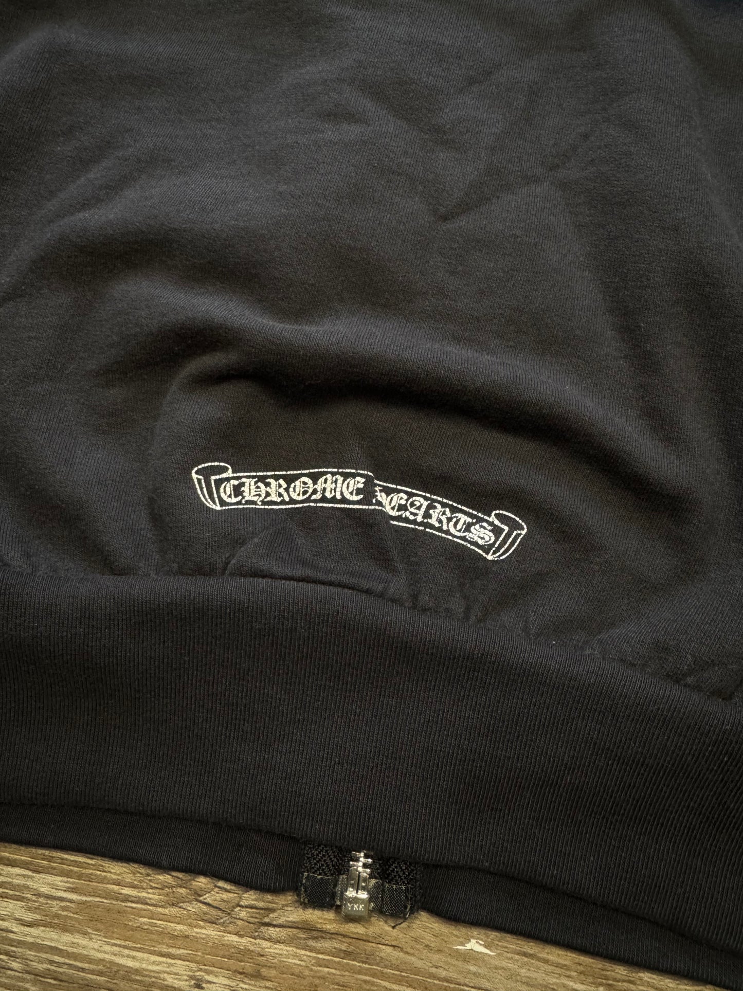 CHROME HEARTS VTG F*CK YOU VERT LOGO ZIP-UP (XS)