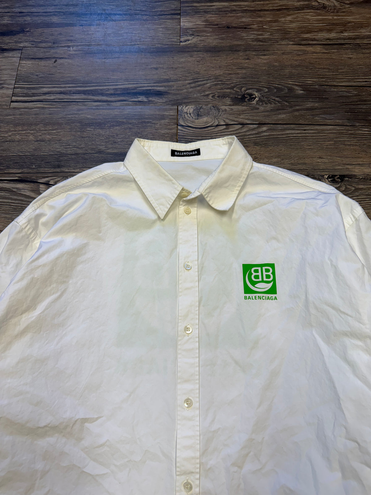 BALENCIAGA ECO FRIENDLY BUTTON UP DRESS SHIRT (M)