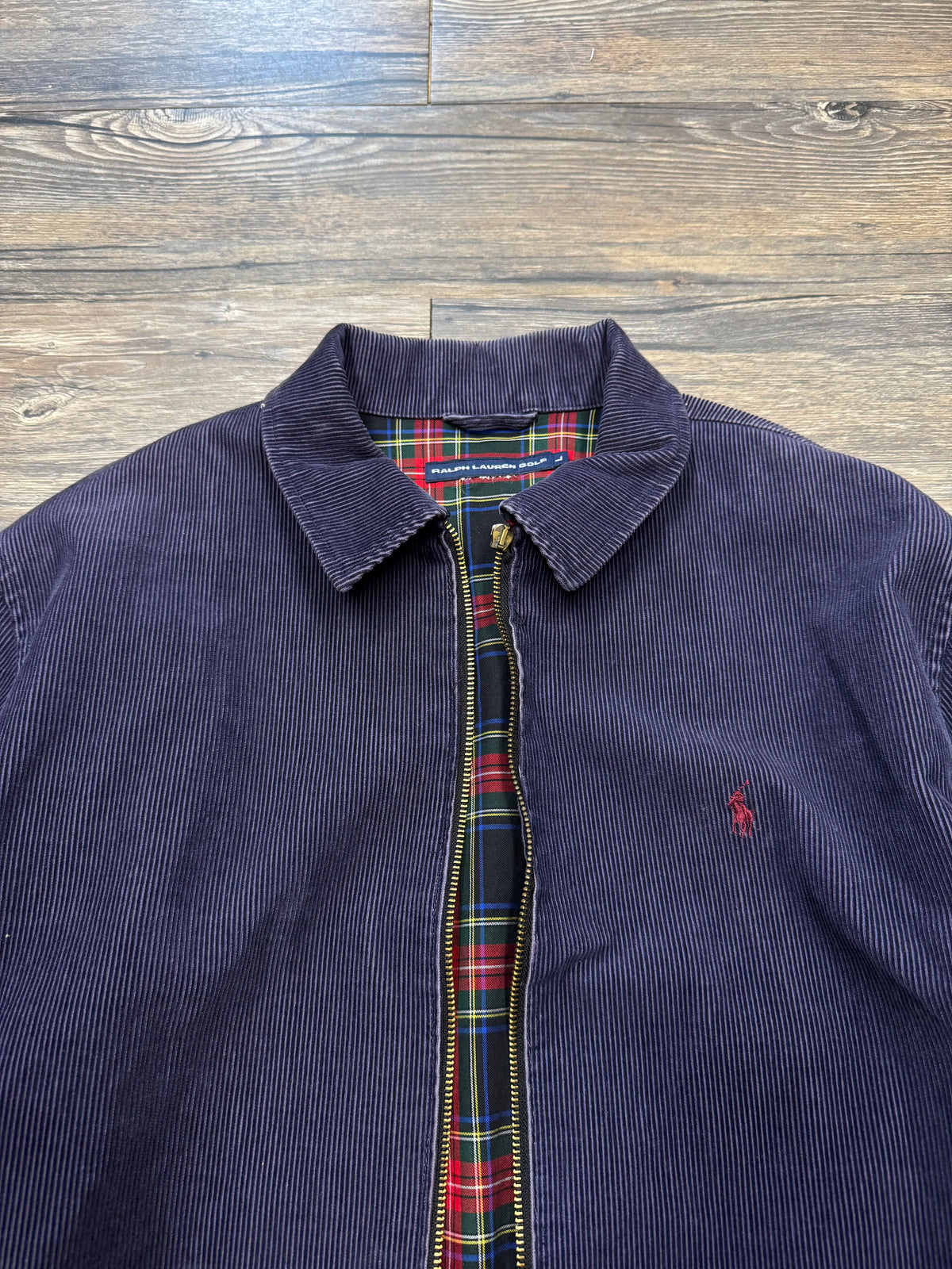 POLO RALPH LAUREN GOLF PADDED TARTAN HARRINGTON JACKET (L)