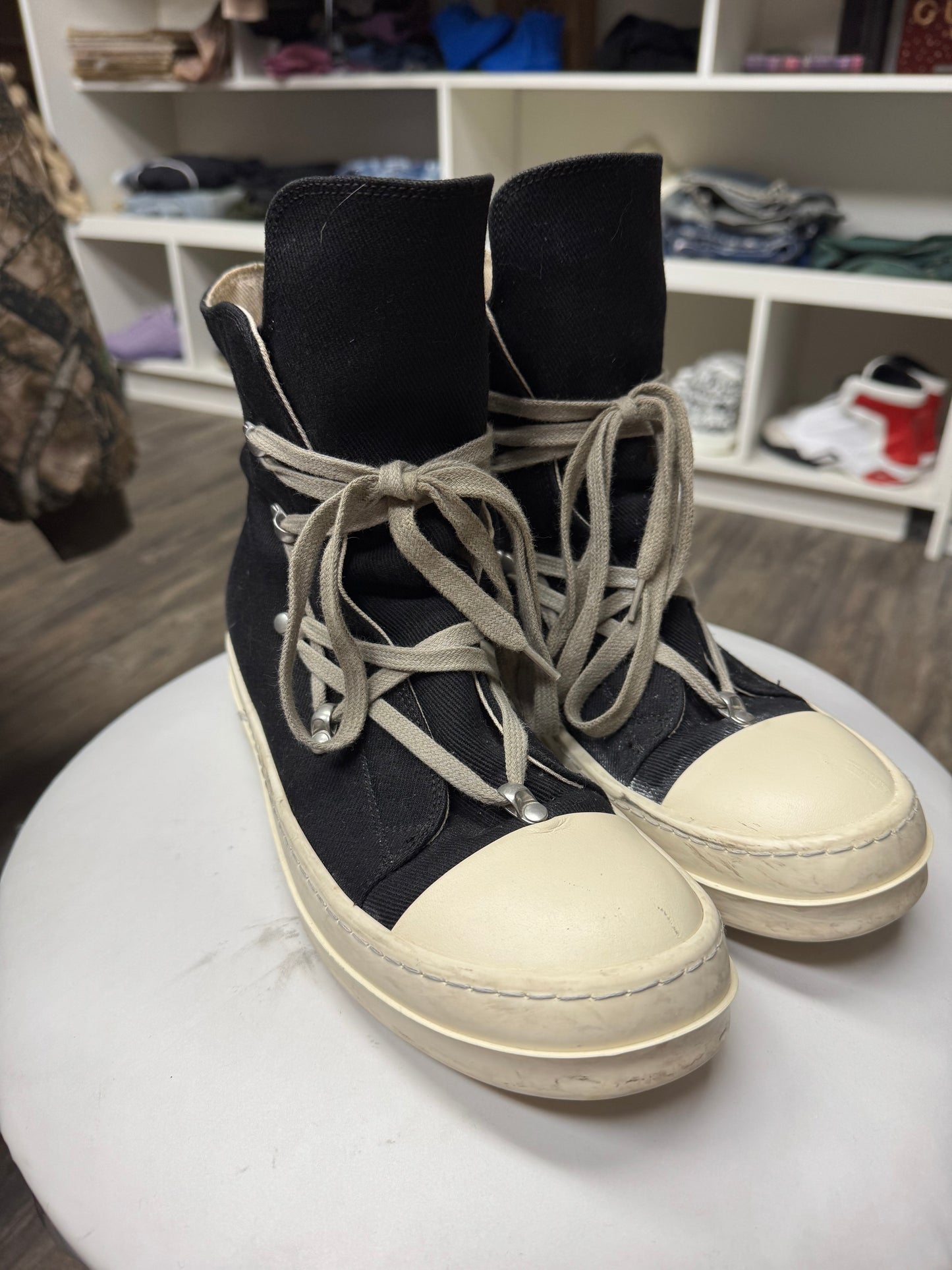 RICK OWENS DRKSHDW HEXA RAMONE HI-TOP SNEAKERS (39)