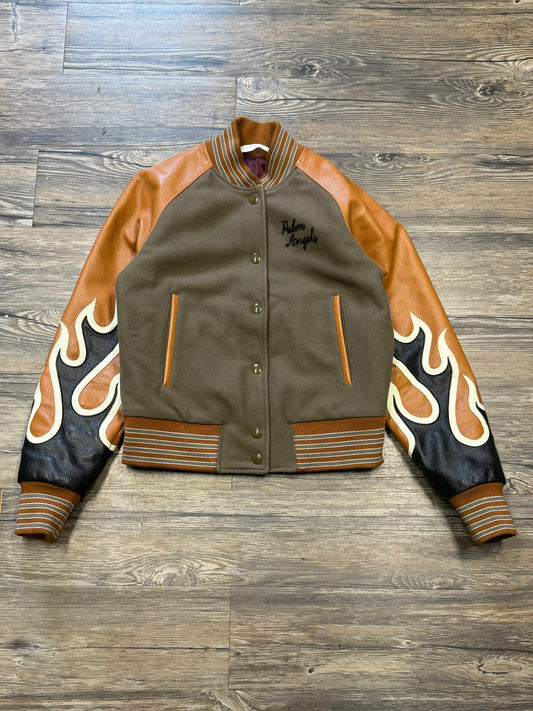 PALM ANGELS FLAME LEATHER JACKET (M)