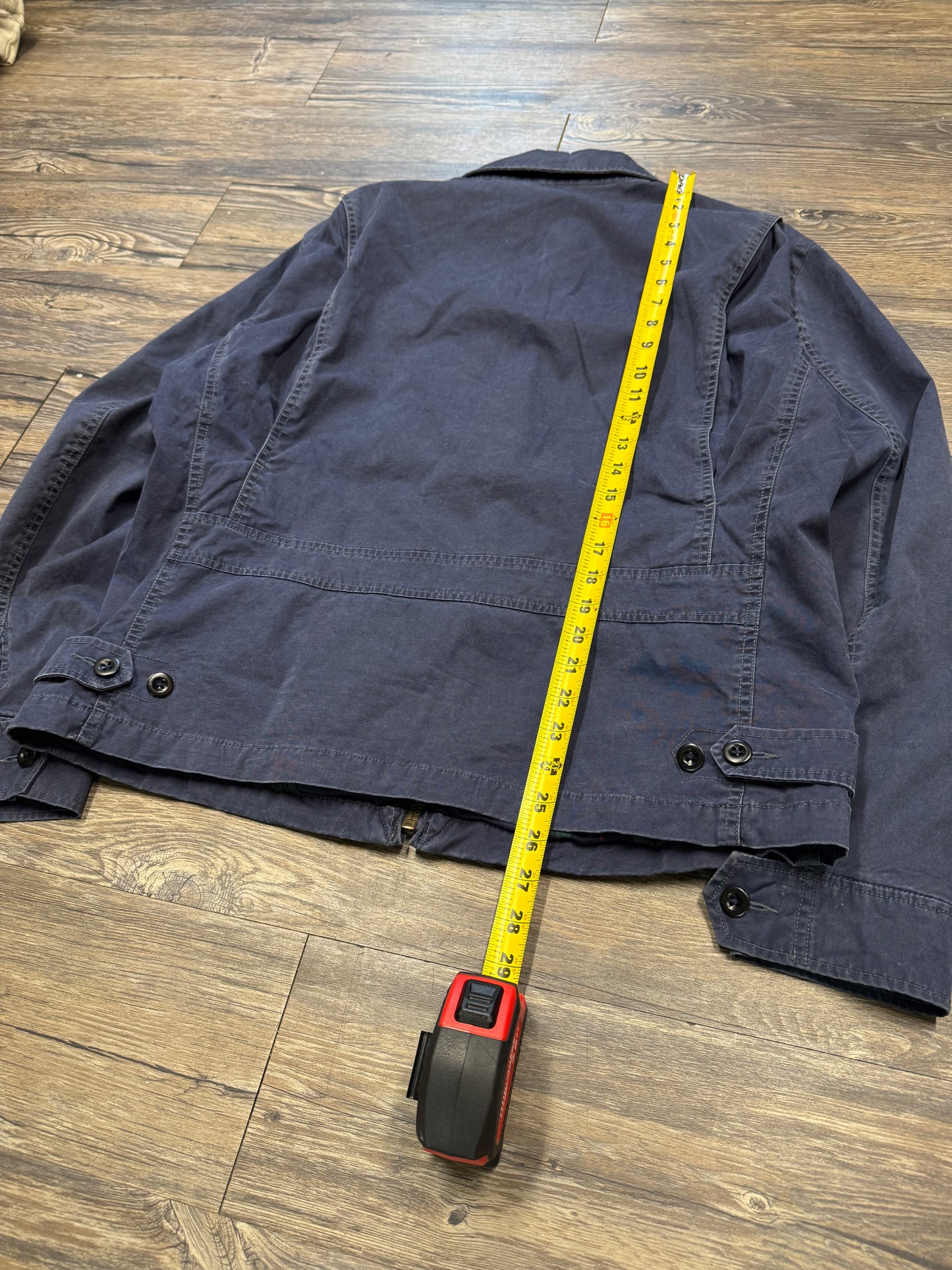 POLO RALPH LAUREN STONE WASHED TARTAN HARRINGTON JACKET (L)