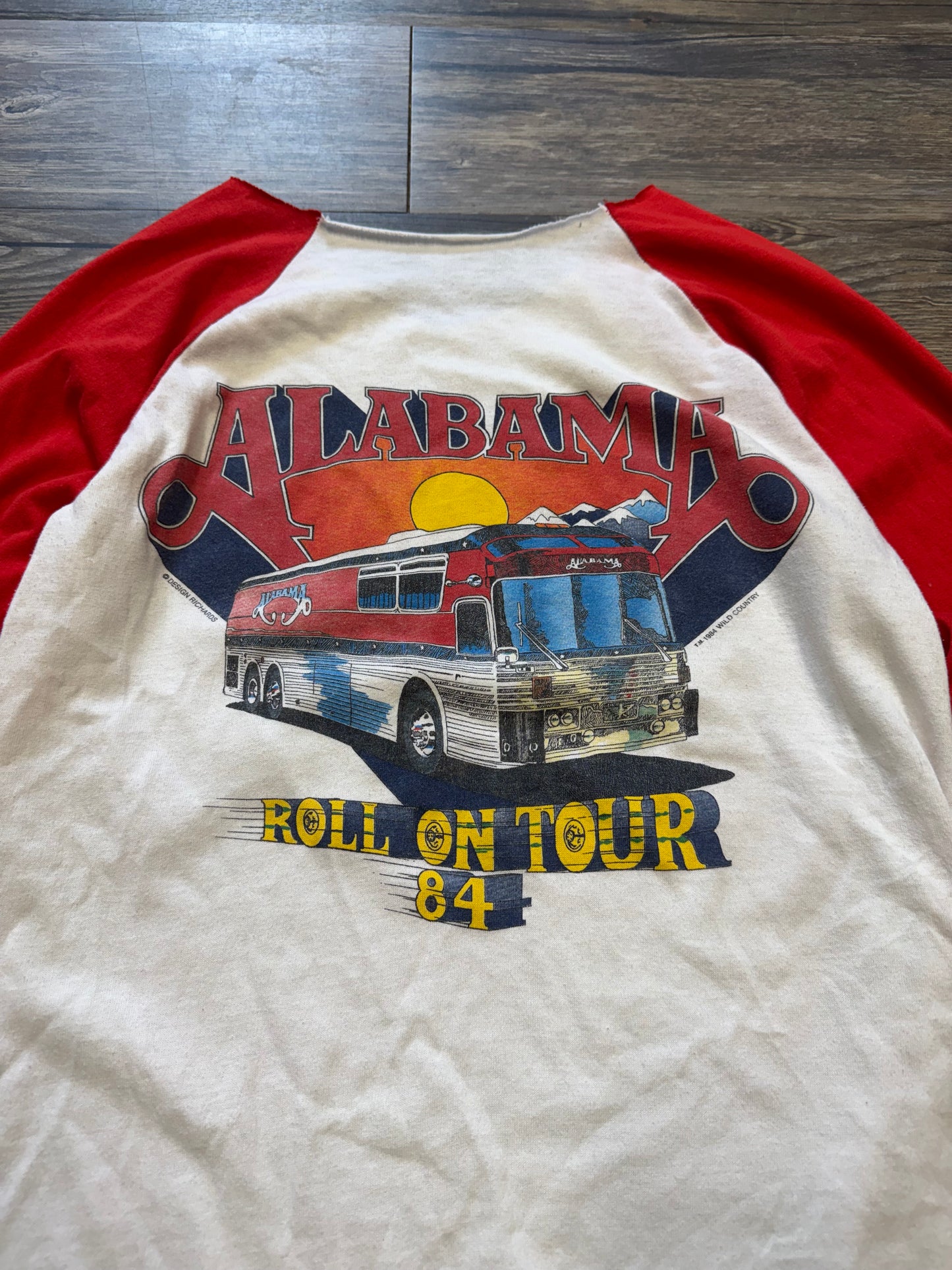 VINTAGE ALABAMA COUNTRY DISTRESED BASEBALL T-SHIRT (S)