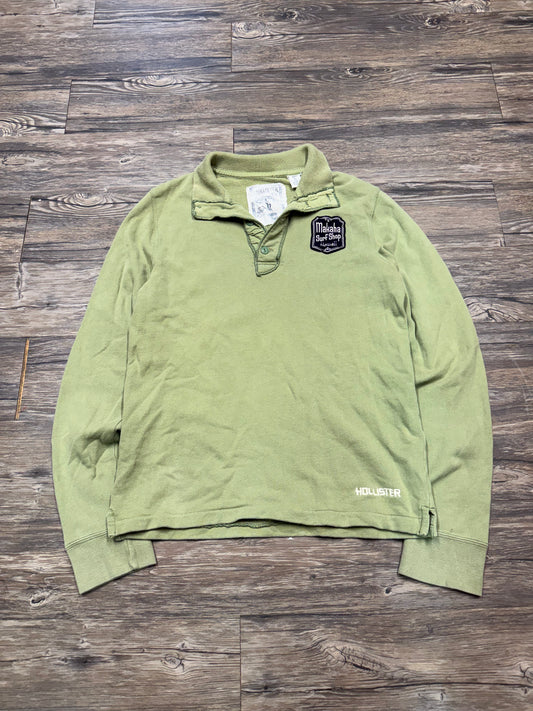 HOLLISTER LONG SLEEVE QUARTER-BUTTON POLO (L)