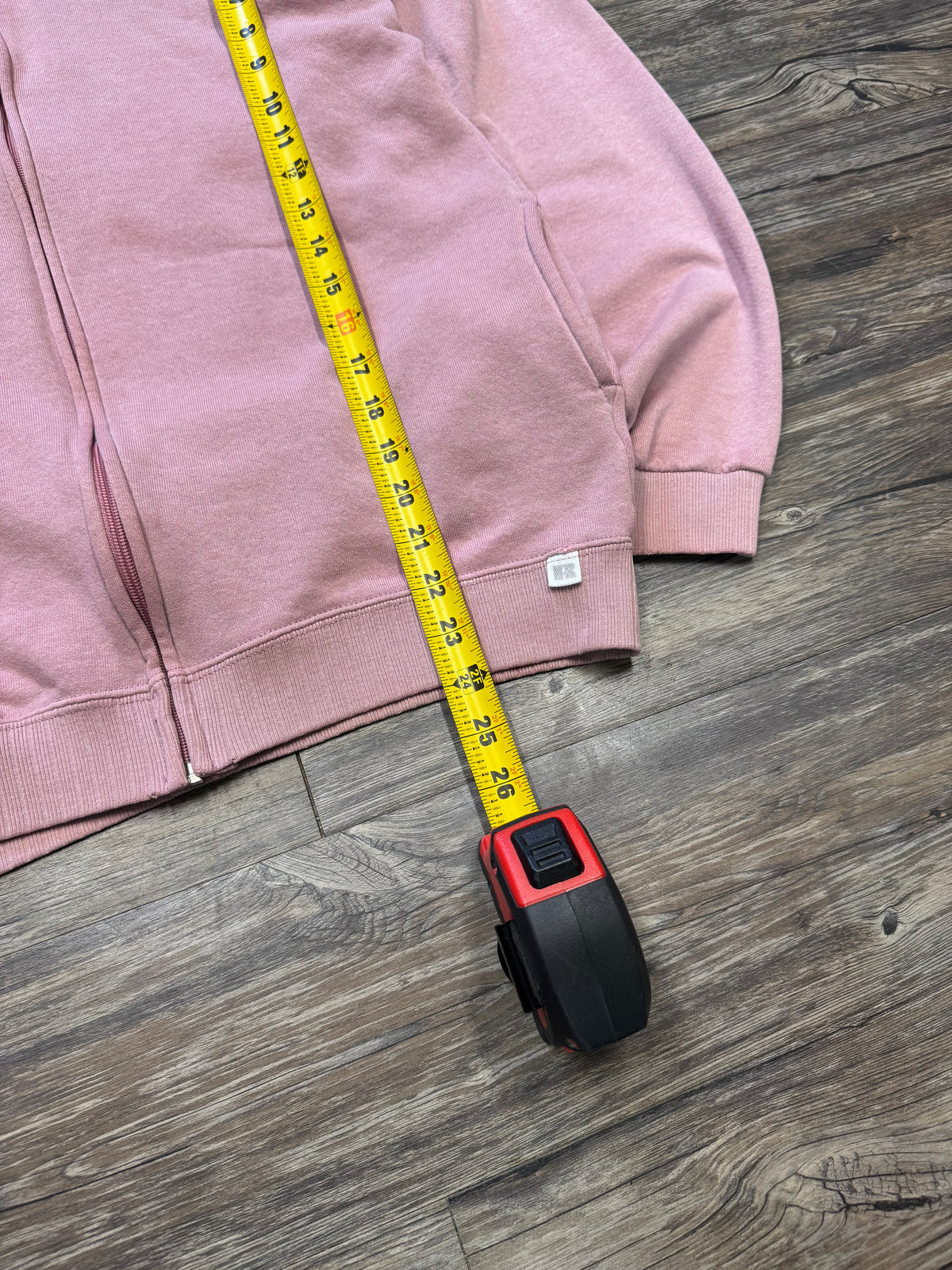 RUSSELL GREY TAG BUBBLE GUM ZIP UP HOODIE (M)