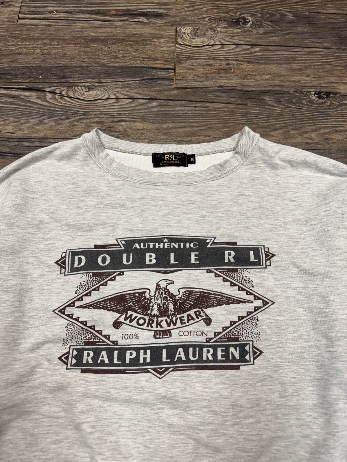 RRL SAMPLE RALPH LAUREN LOGO CREWNECK (XL)