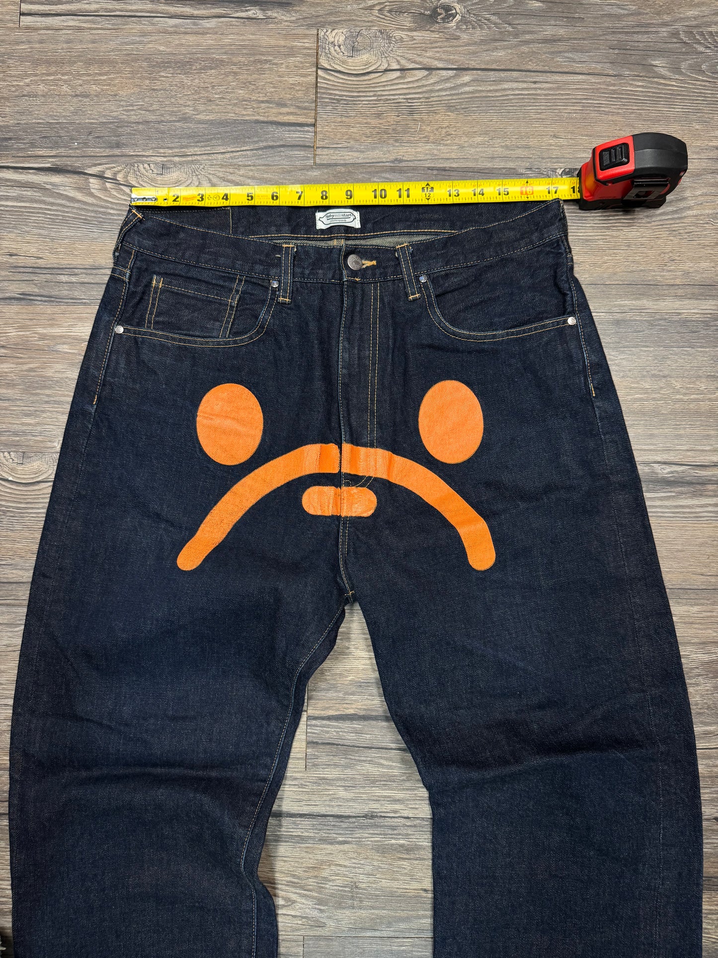A BATHING APE 2000’s SAD FACE BAGGY JEANS (34)