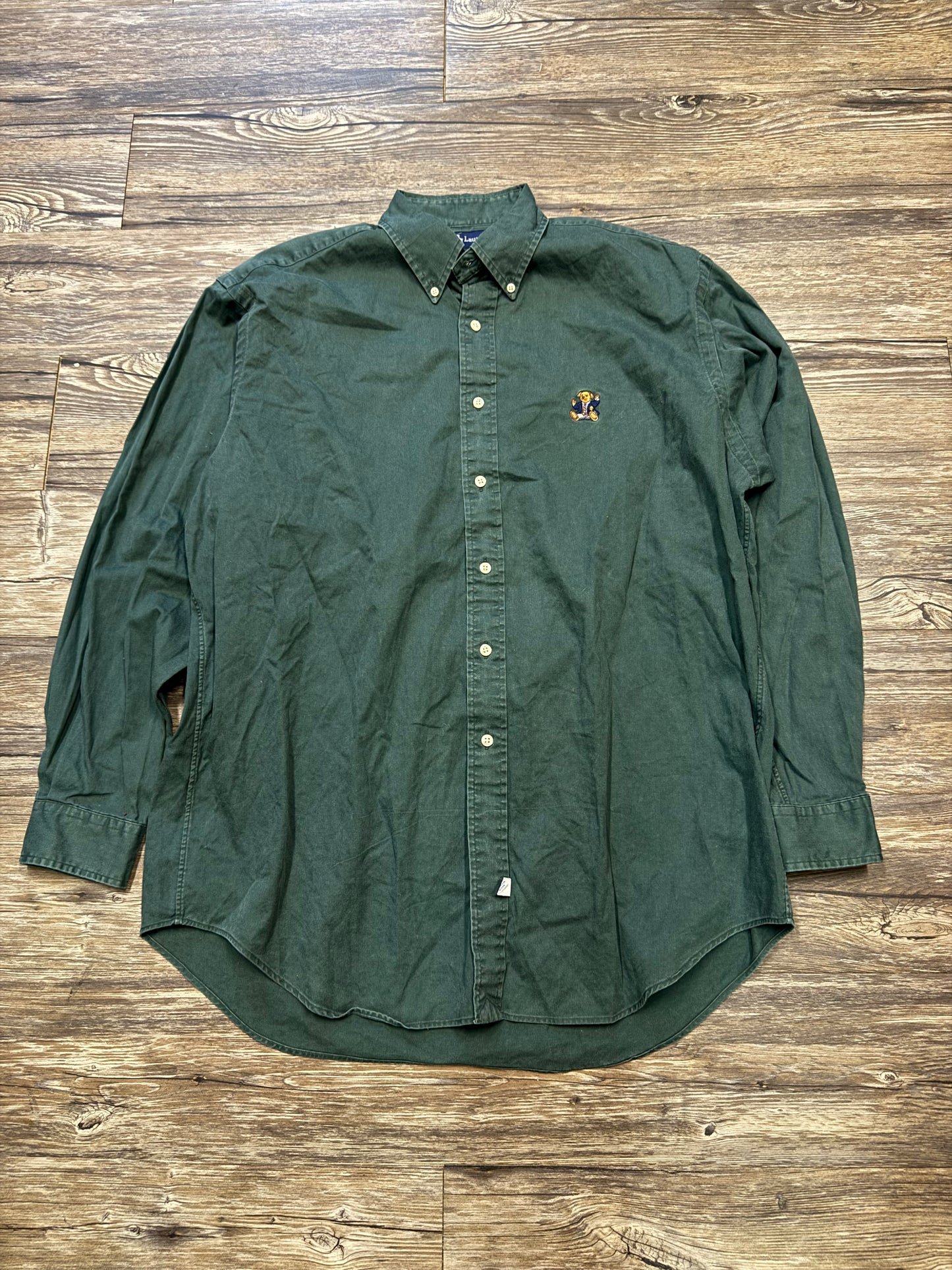 POLO RALPH LAUREN BEAR BUTTON DOWN SHIRT (L)