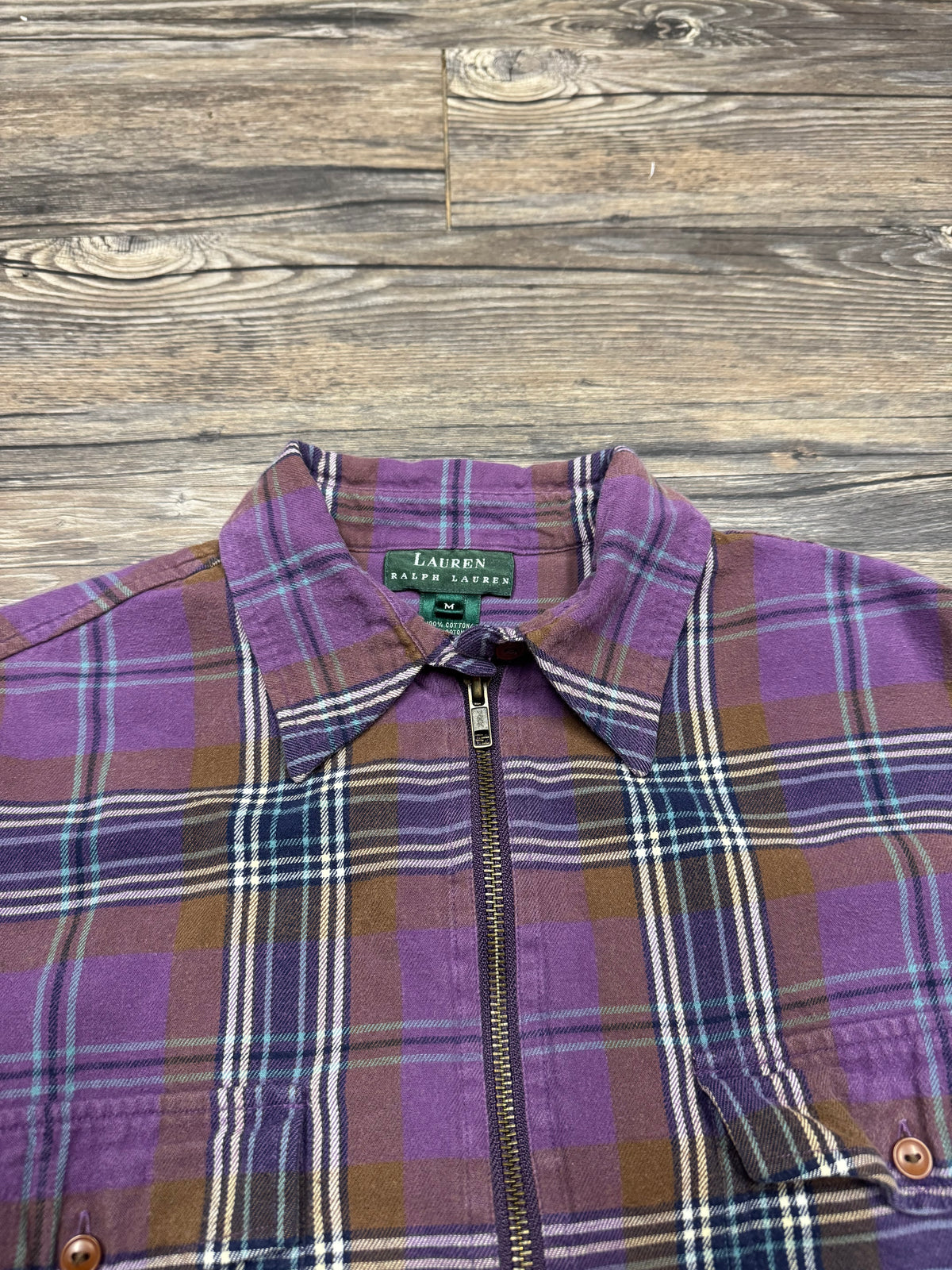 POLO LAUREN RALPH LAUREN BUTTON-UP FLANNEL (M)