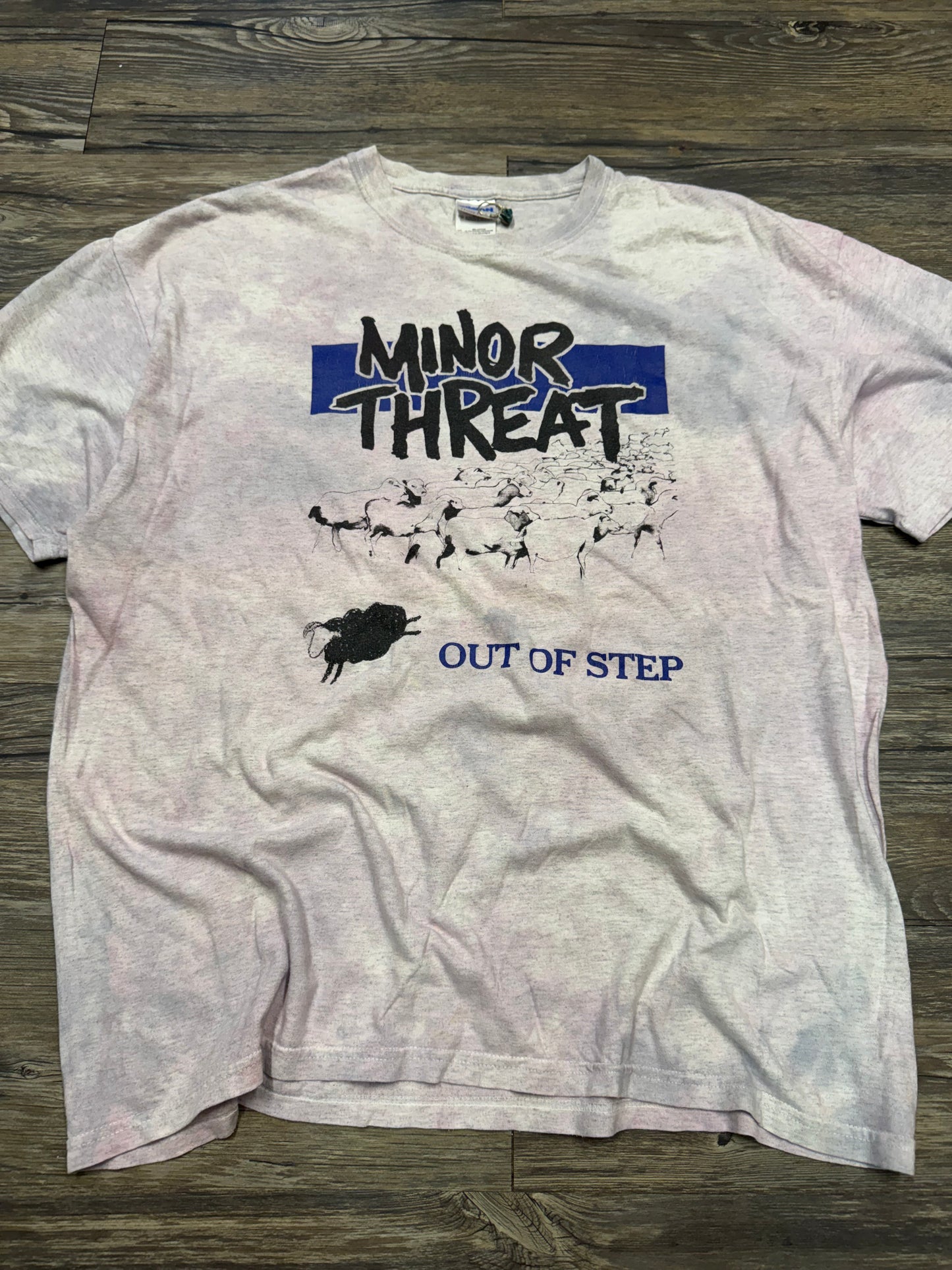 MINOR THREAT ‘OUT OF STEP’ SHEEP MOTIF T-SHIRT (XL)
