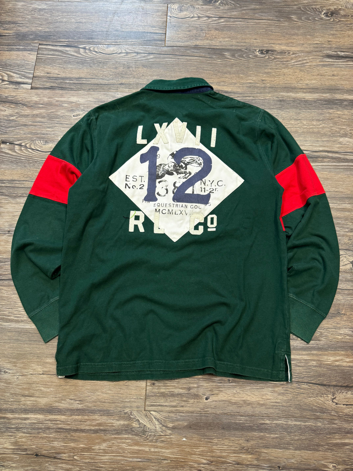 POLO RALPH LAUREN COUNTY JOCKEY CLUB RUGBY SHIRT (M)