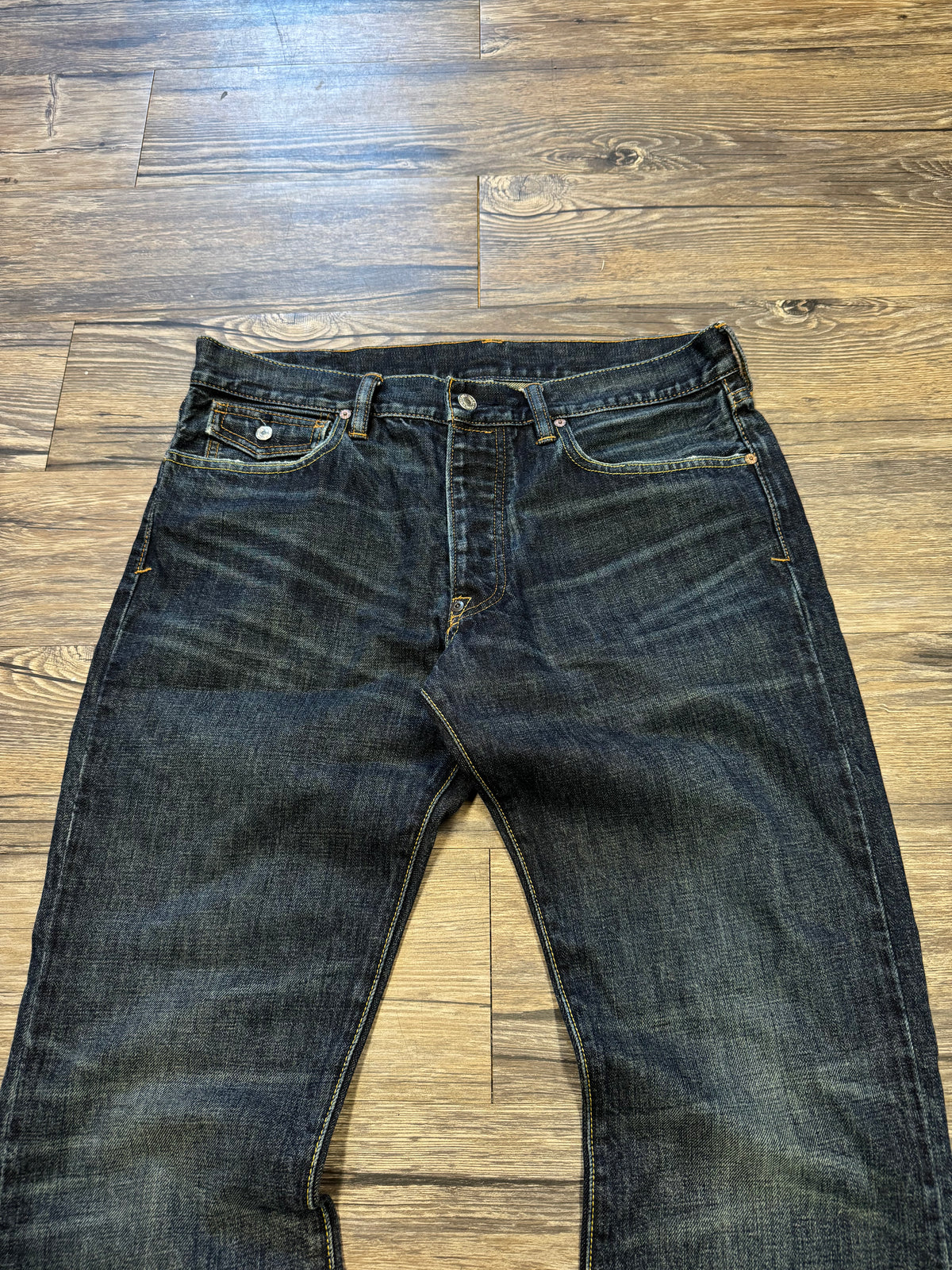 POLO RALPH LAUREN BOOTLEG FADED DARKWASH JEANS (33)
