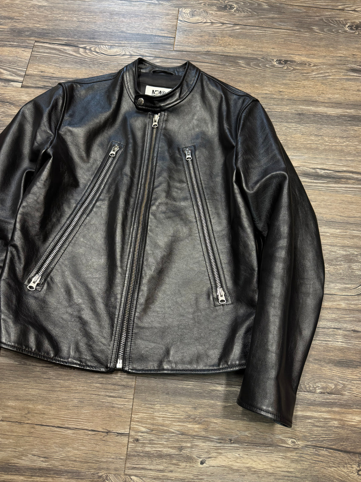 MAISON MARGIELA LEATHER TRIPLE ZIP JACKET (50)