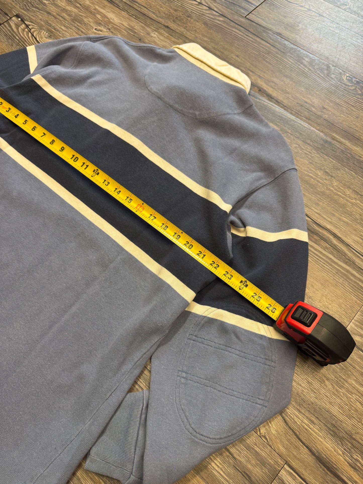 POLO RALPH LAUREN BABY BLUE STRIPED RIBBED RUGBY (L)