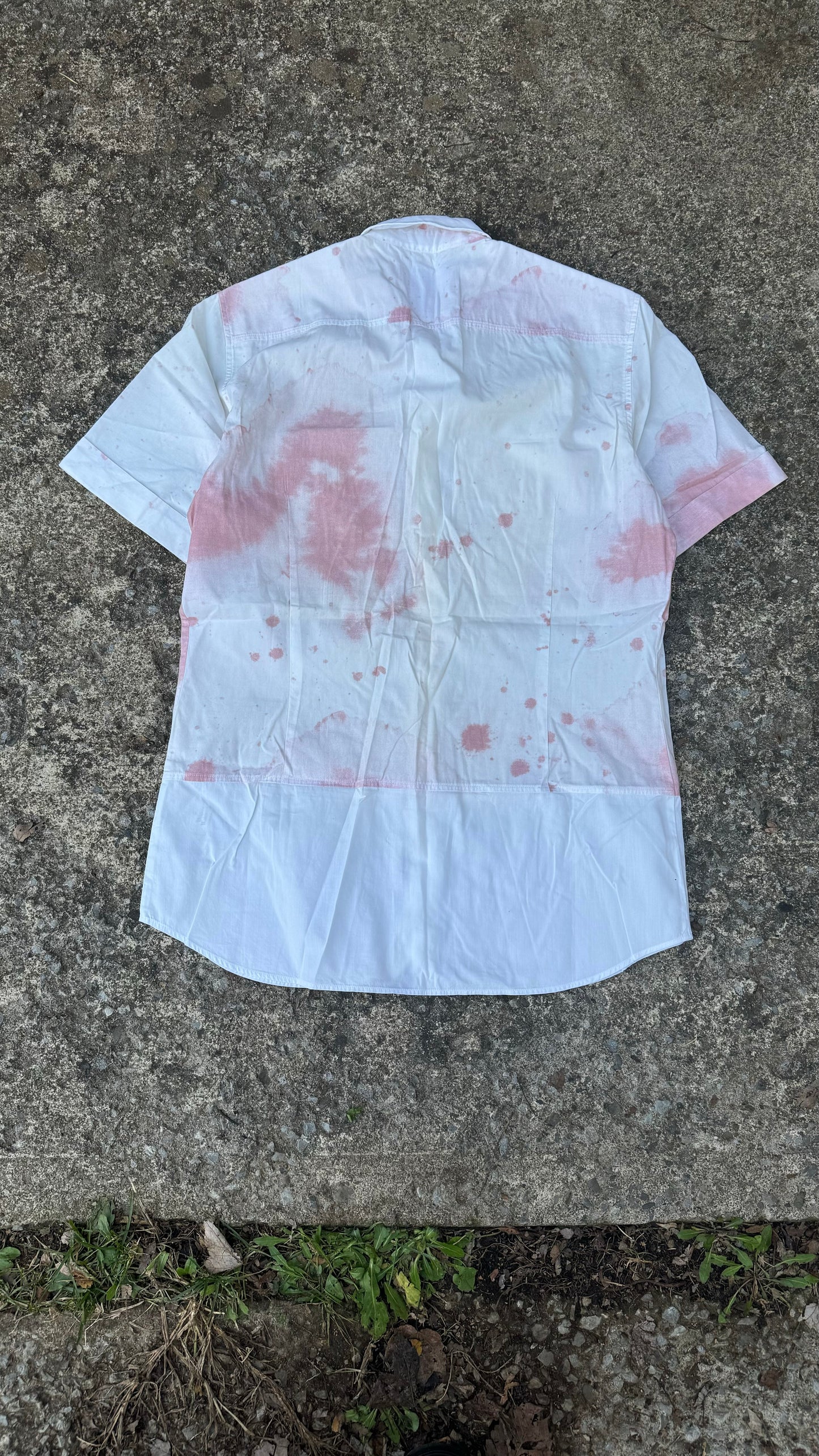 VIVIENNE WESTWOOD 'STAINED' SHORT SLEEVE BUTTON-UP (L)