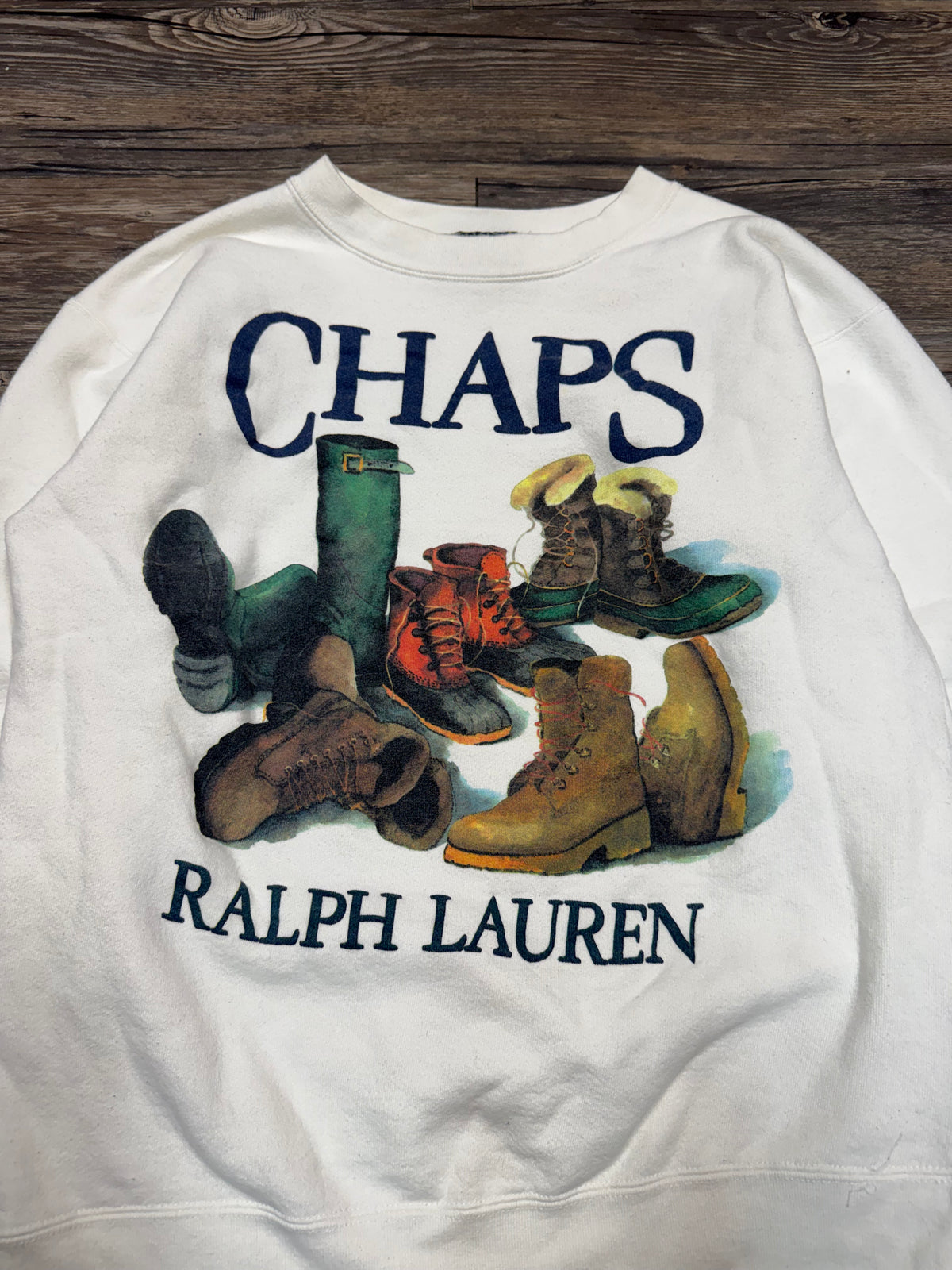 POLO RALPH LAUREN CHAPS BOOTS CREWNECK (L)